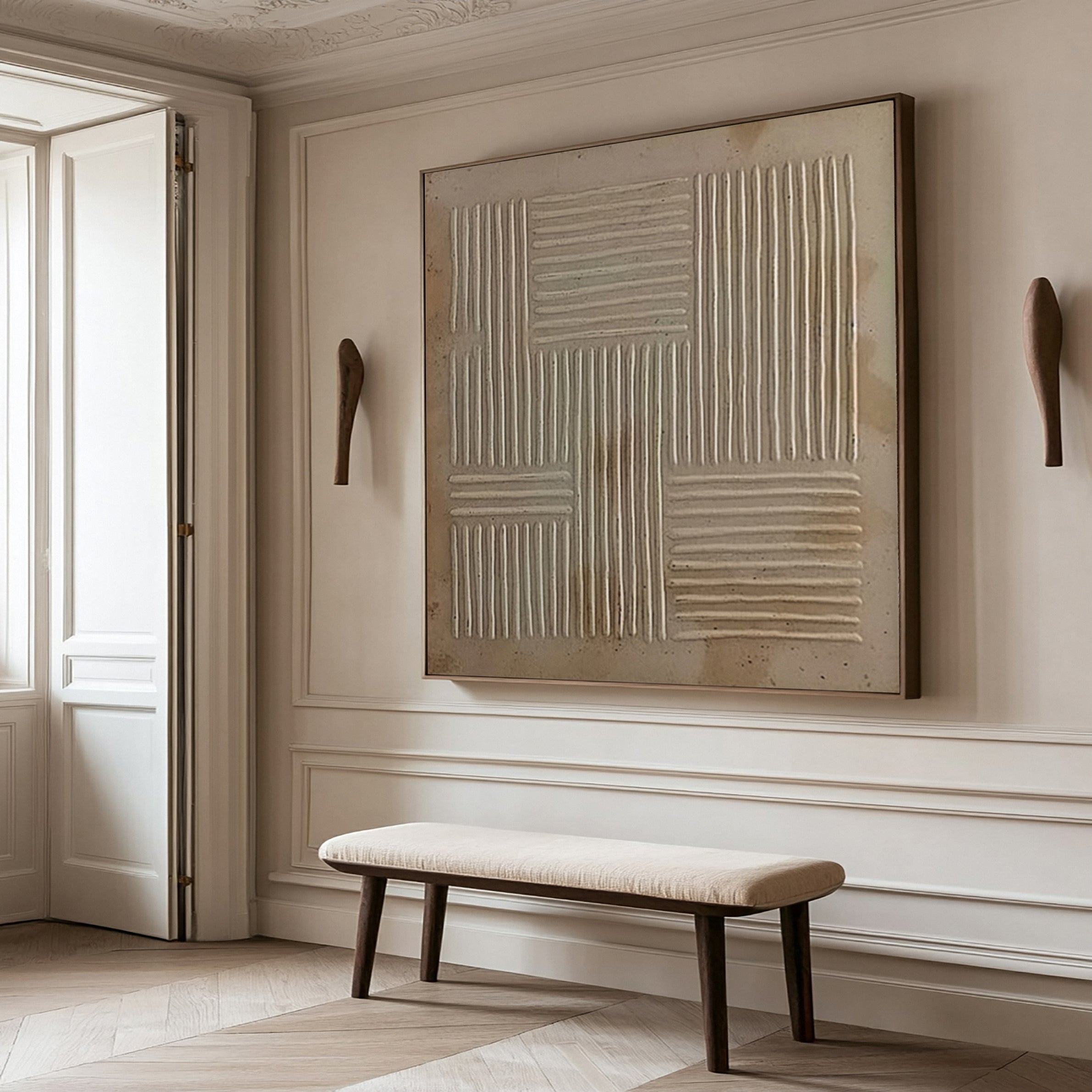 Wabi Sabi Neutral Canvas with Organic Textured Intersections #BGA 309