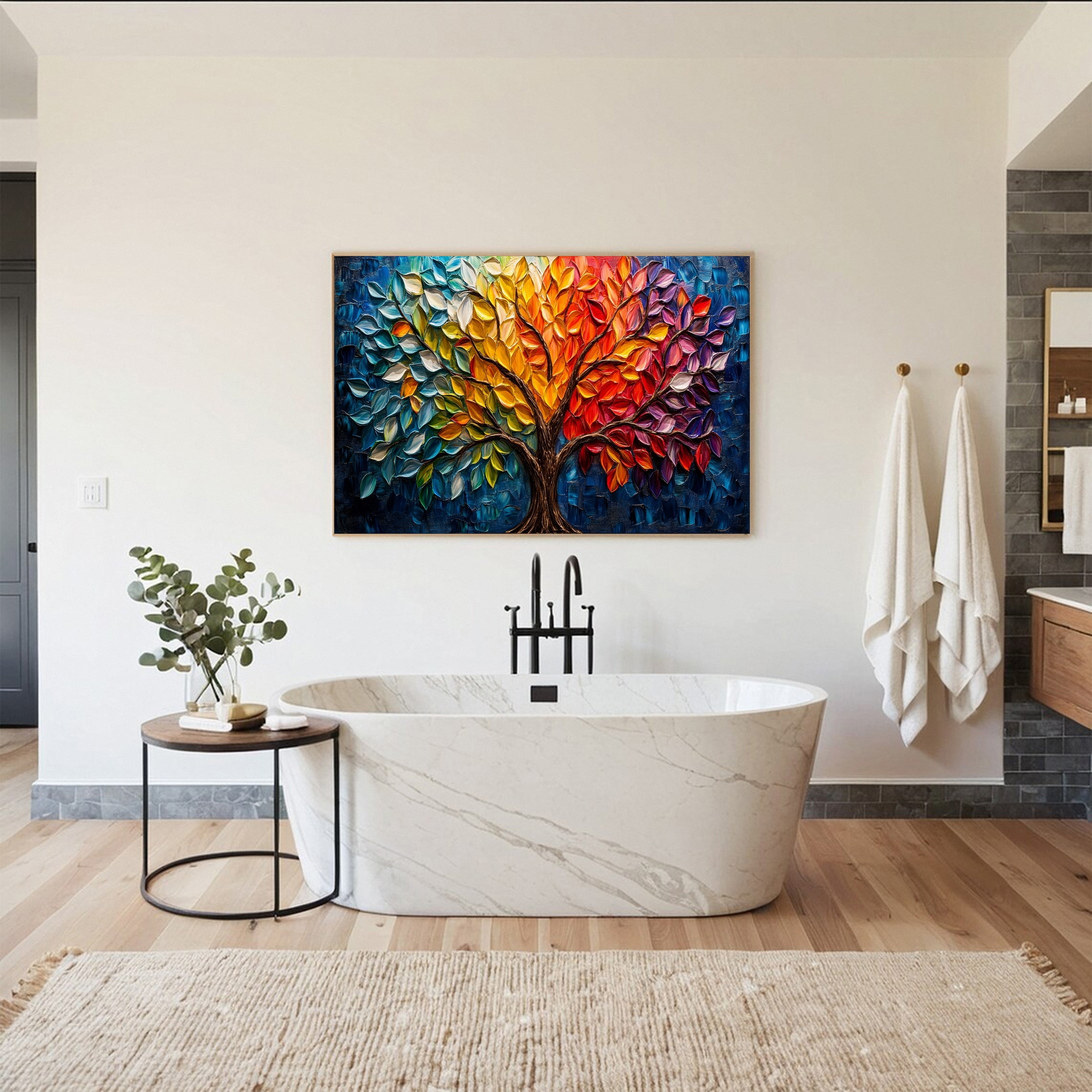 Contemporary Tree Canvas Art Stylish and Colorful Wall Decoration #CAP 045