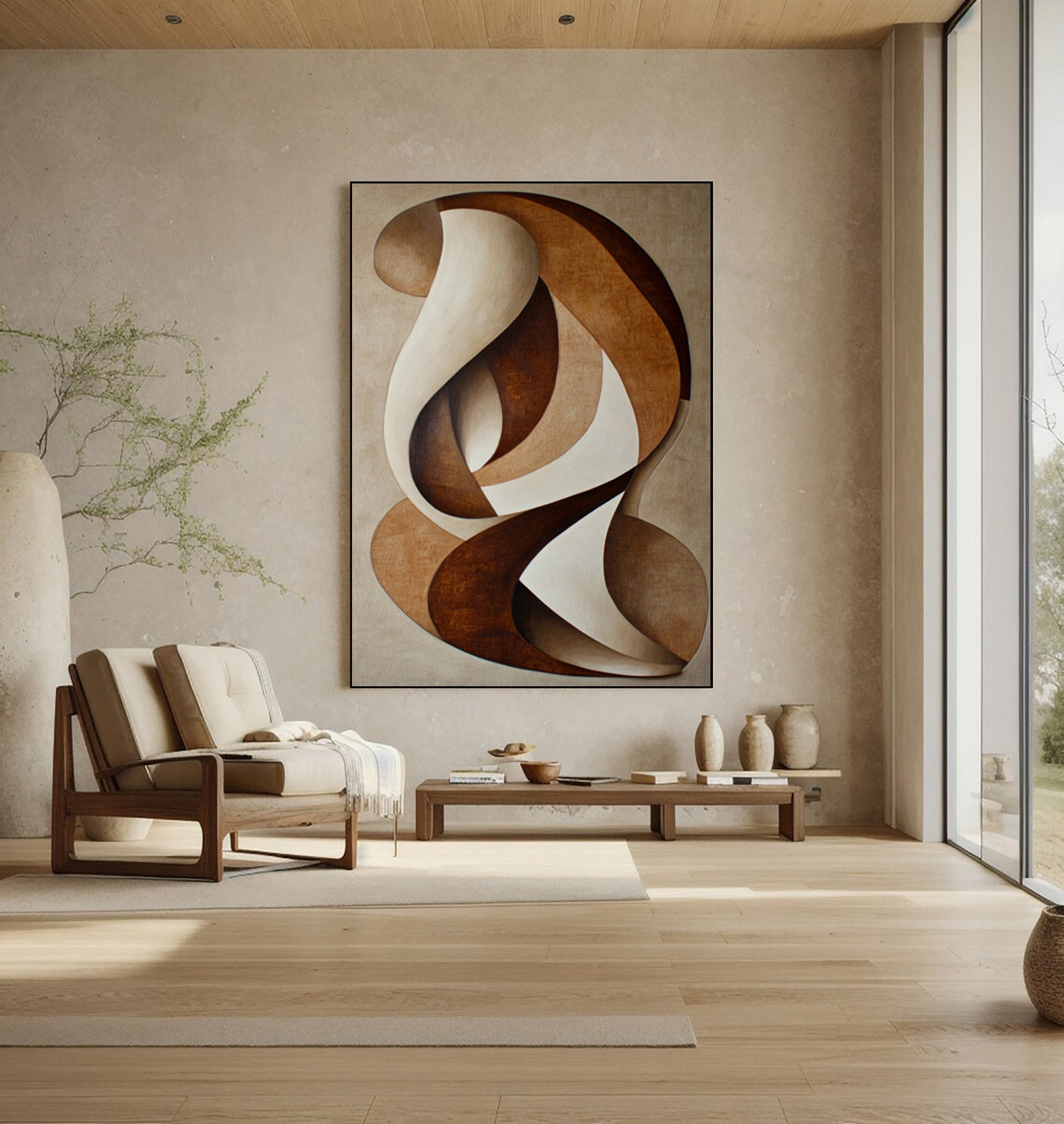Abstract Dance: Swirling Rhythms in Warm Neutral Hues #BGA 297