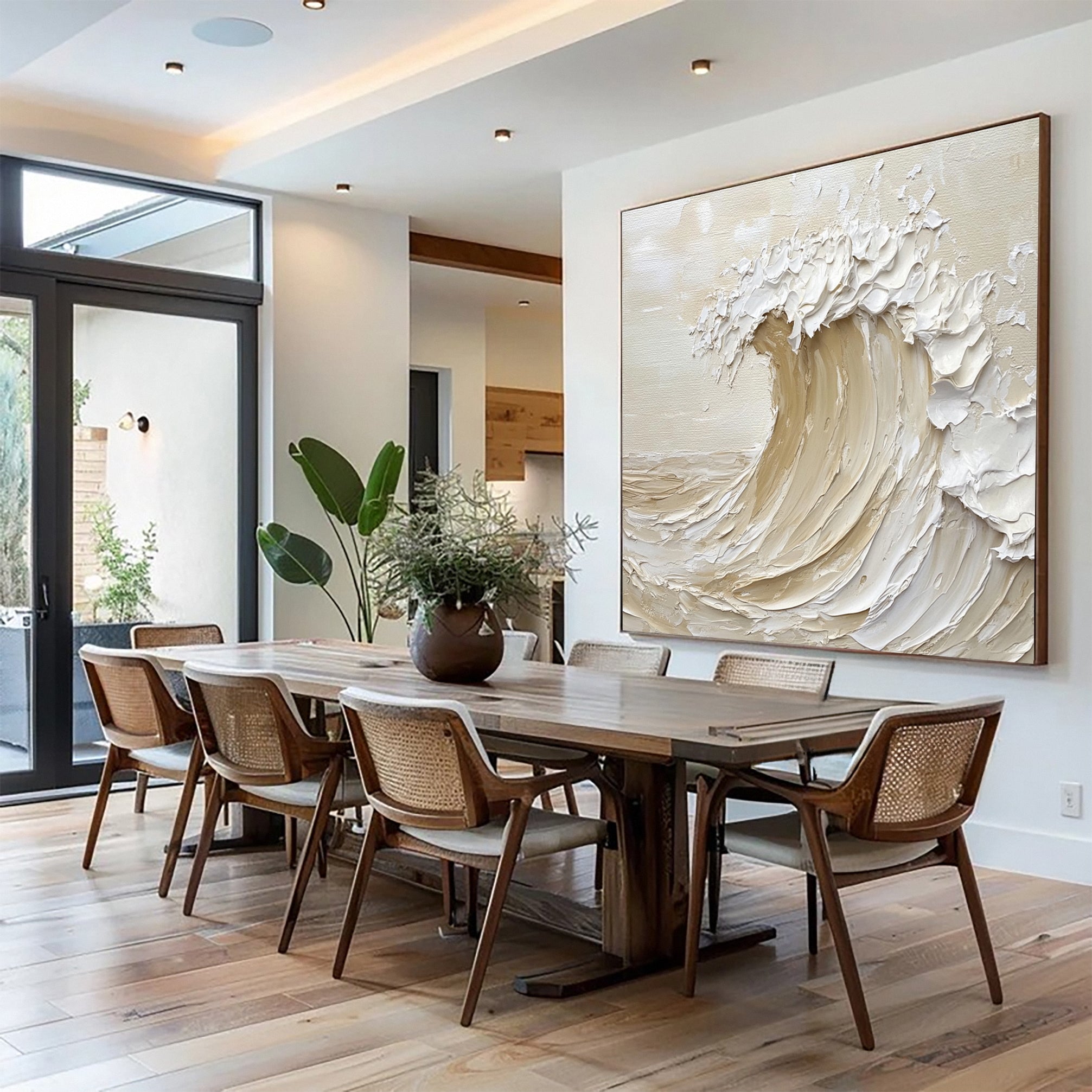 Luxury Ocean Wave Art with 3D Textured Finish for Upscale Homes #OP 037