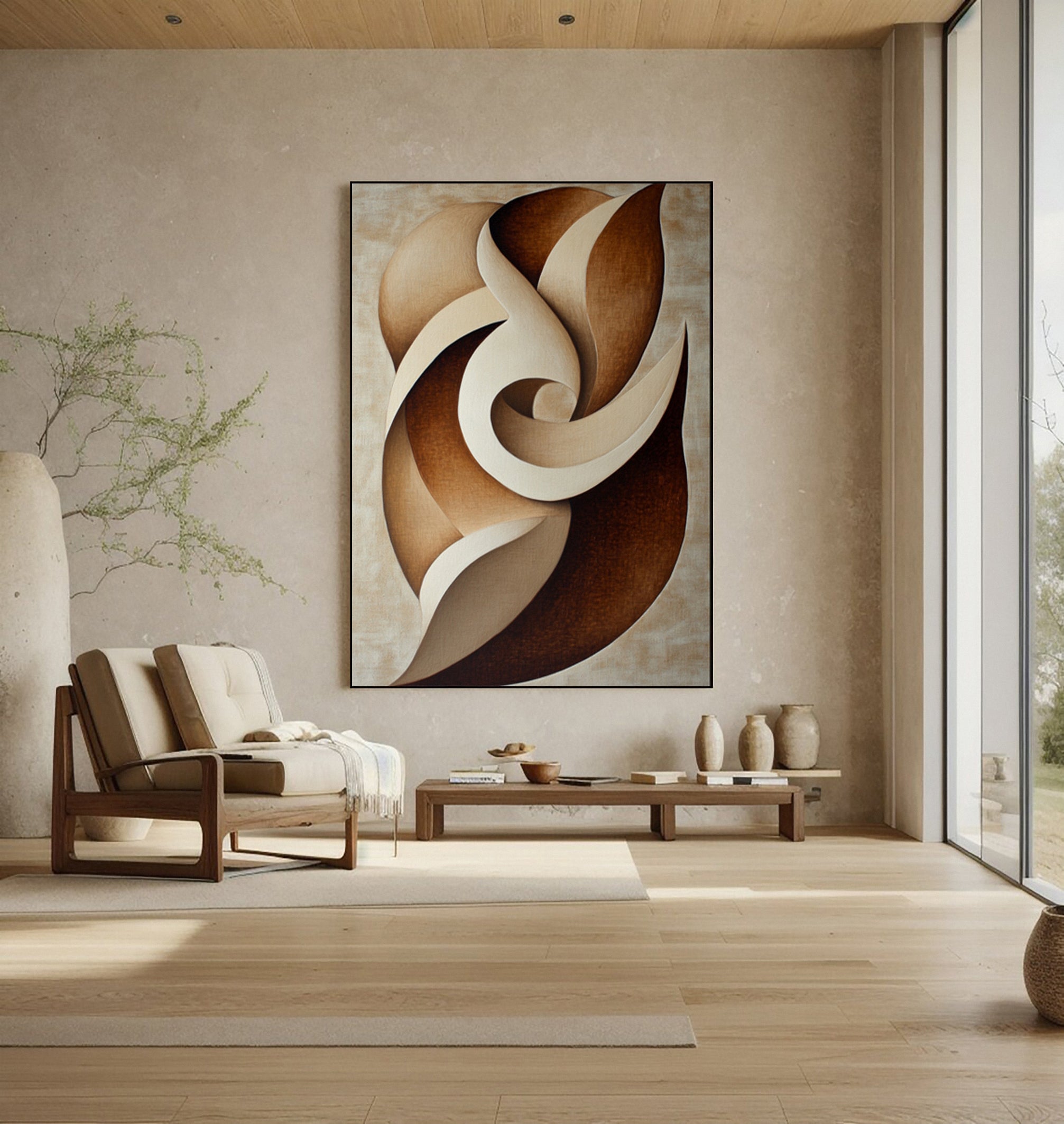 Evolving Form: Modern Abstract with Swirling Organic Layers #BGA 298