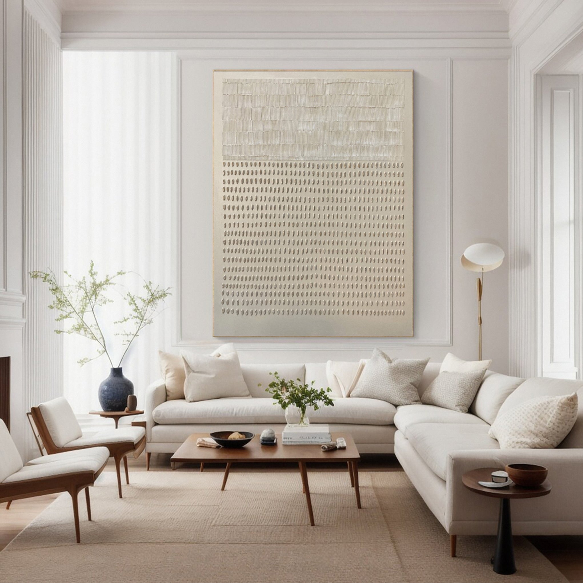 Modern Canvas with Grid Upper and Linear Lower Sections #BGA 294