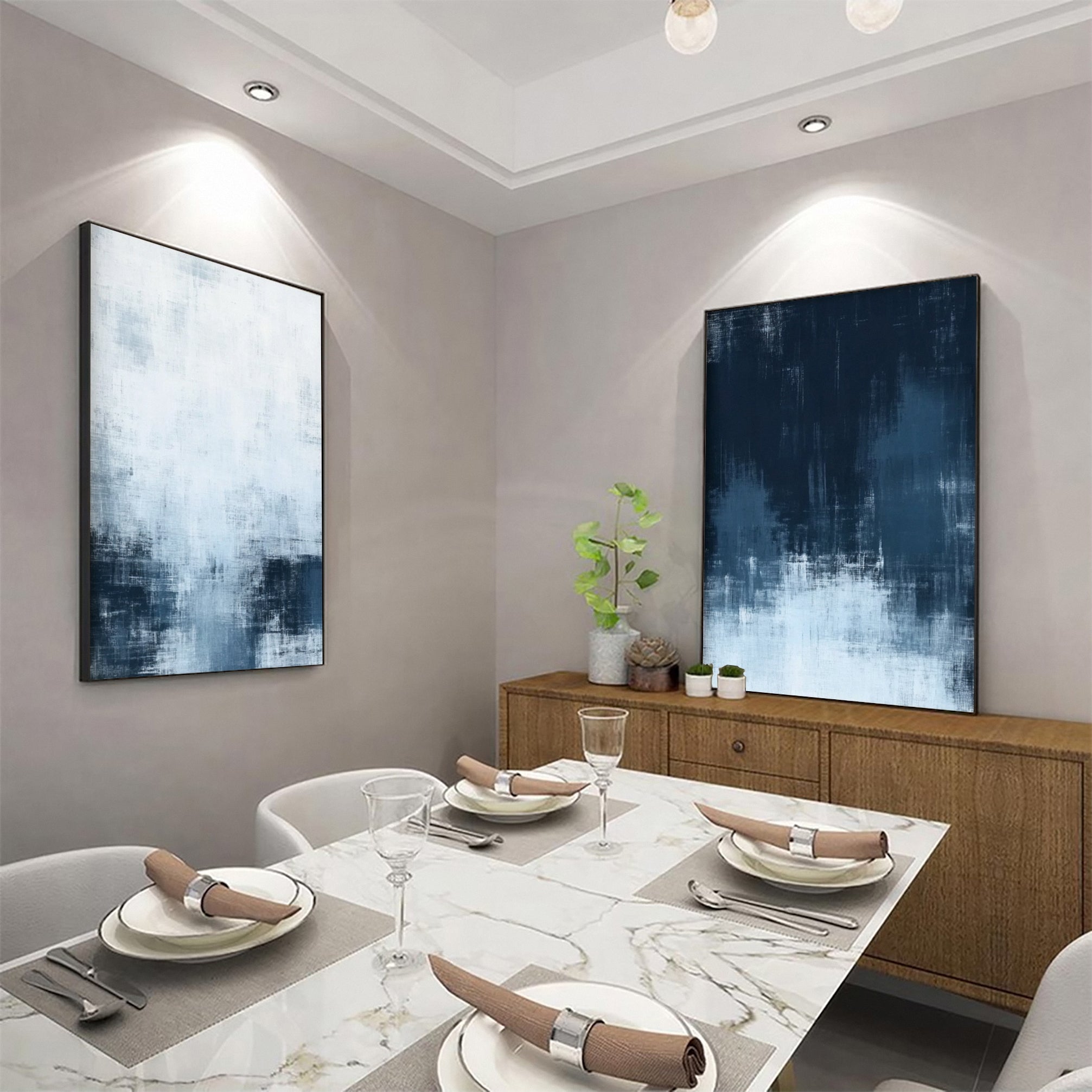 Abstract Harmony Two-Piece Monochrome Art #BGS 014