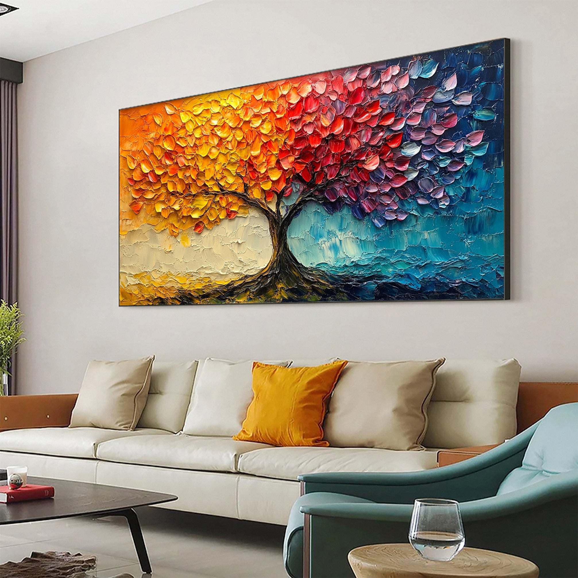 Contemporary Tree Canvas Art Stylish and Colorful Wall Decoration #CAP 044