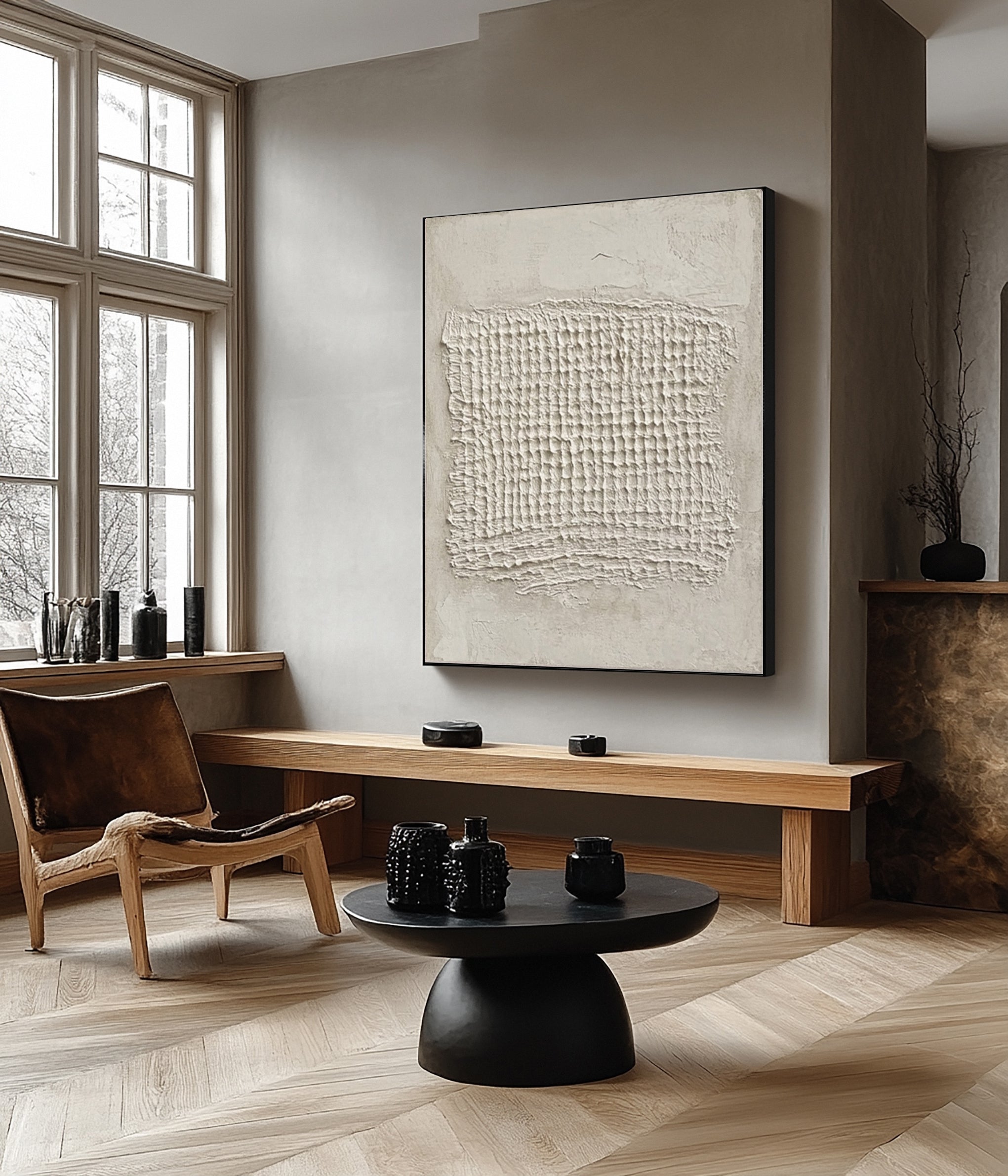 Modern Abstract Canvas with Dimensional Organic Pattern #BGA 319