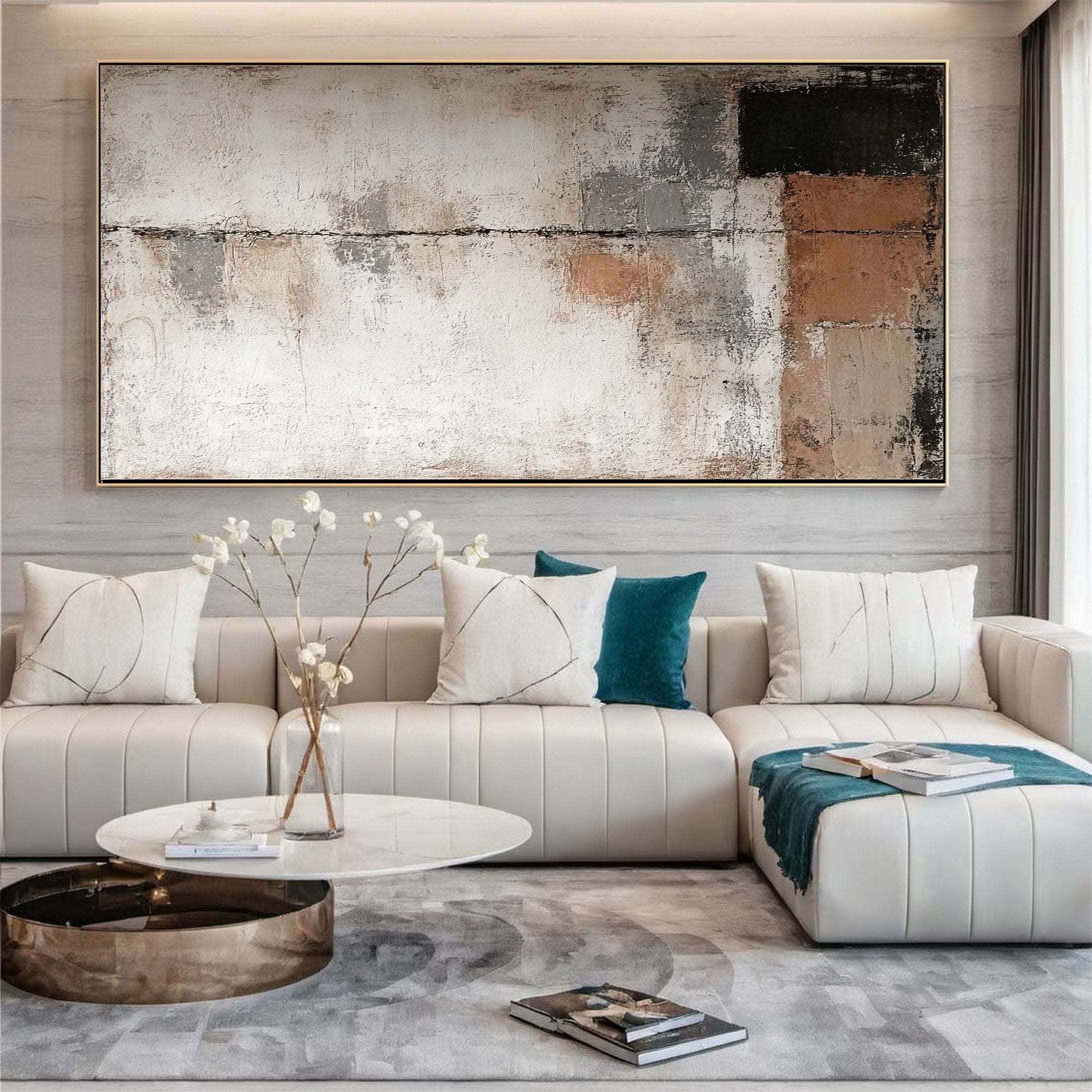 Tranquil Layers Abstract Art with Earthy Tones #BBA 090