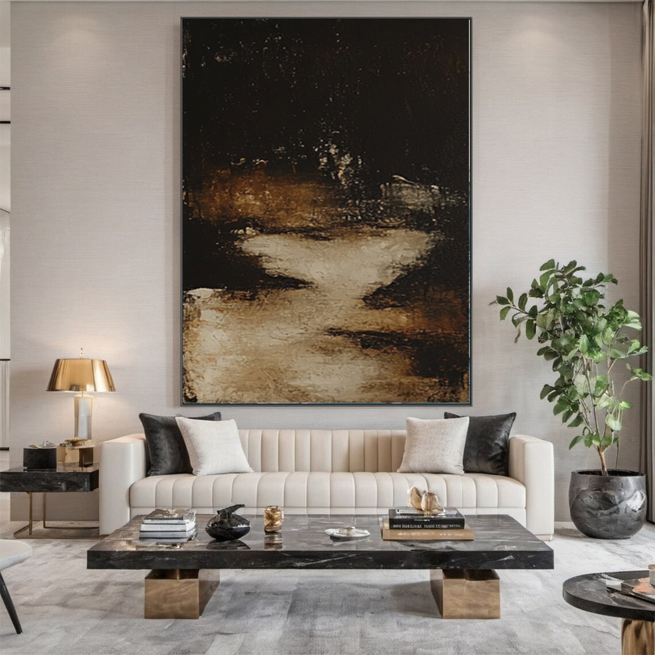 Abyssal Echoes Dark Abstract Wall Art #WS 039