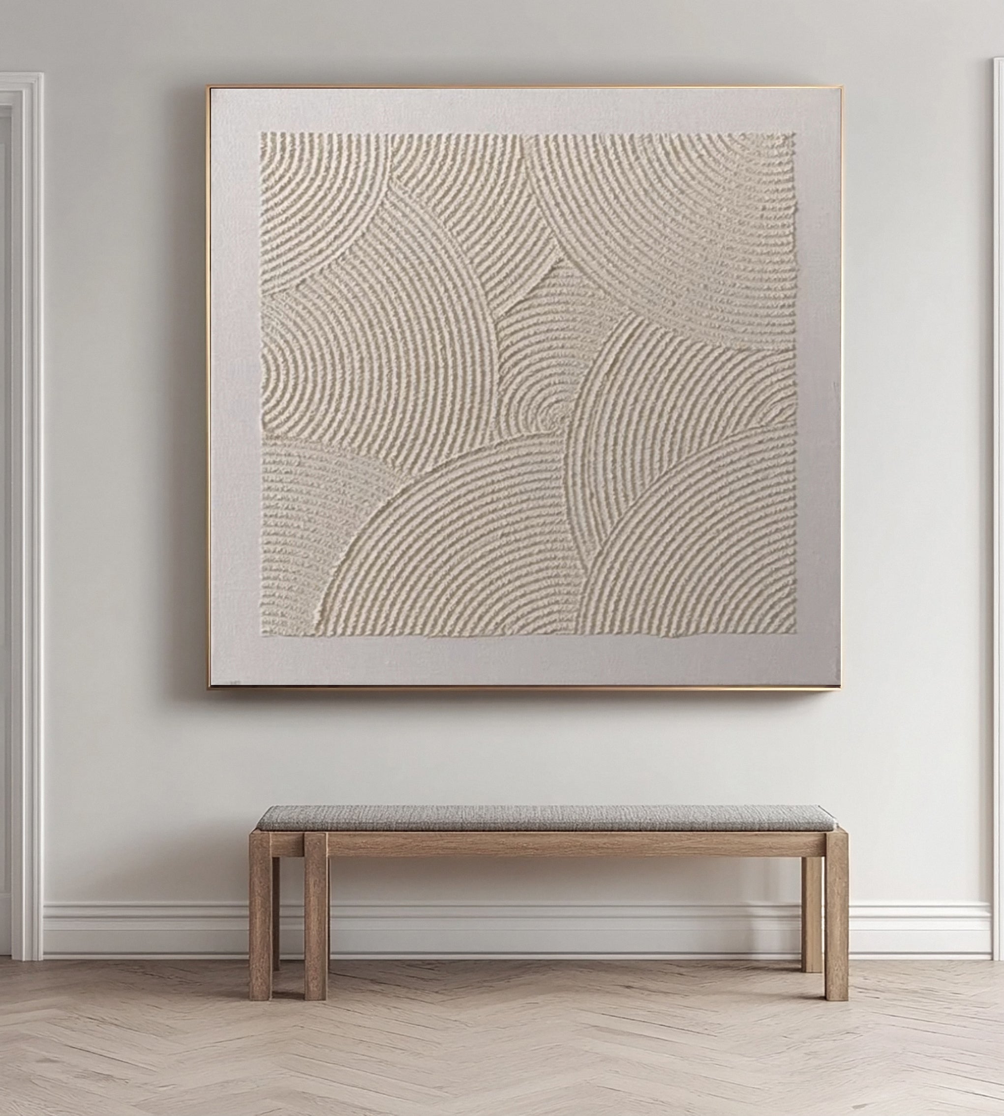 Textured Minimalist Abstract with Overlapping Semicircles #BGA 316