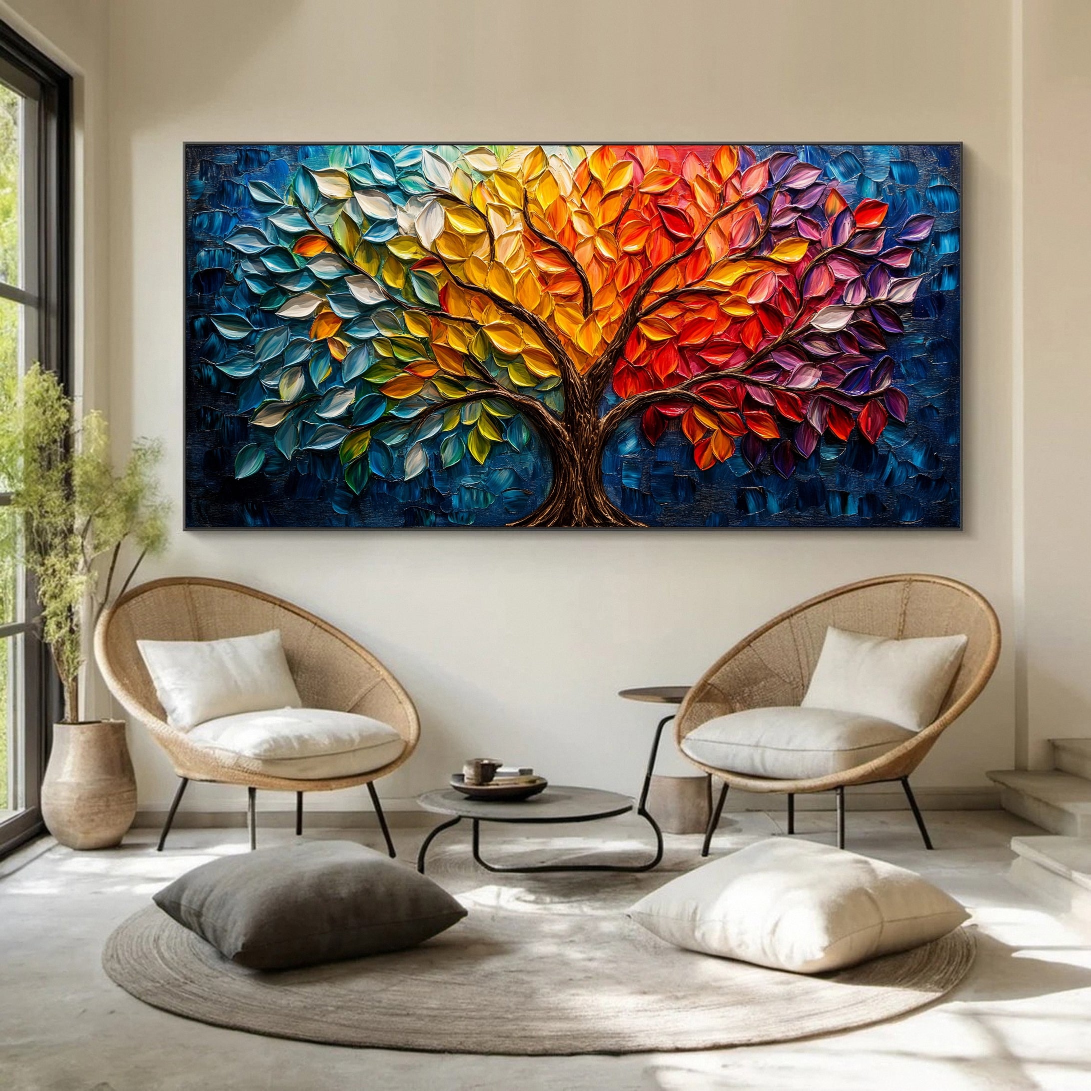 Contemporary Tree Canvas Art Stylish and Colorful Wall Decoration #CAP 045