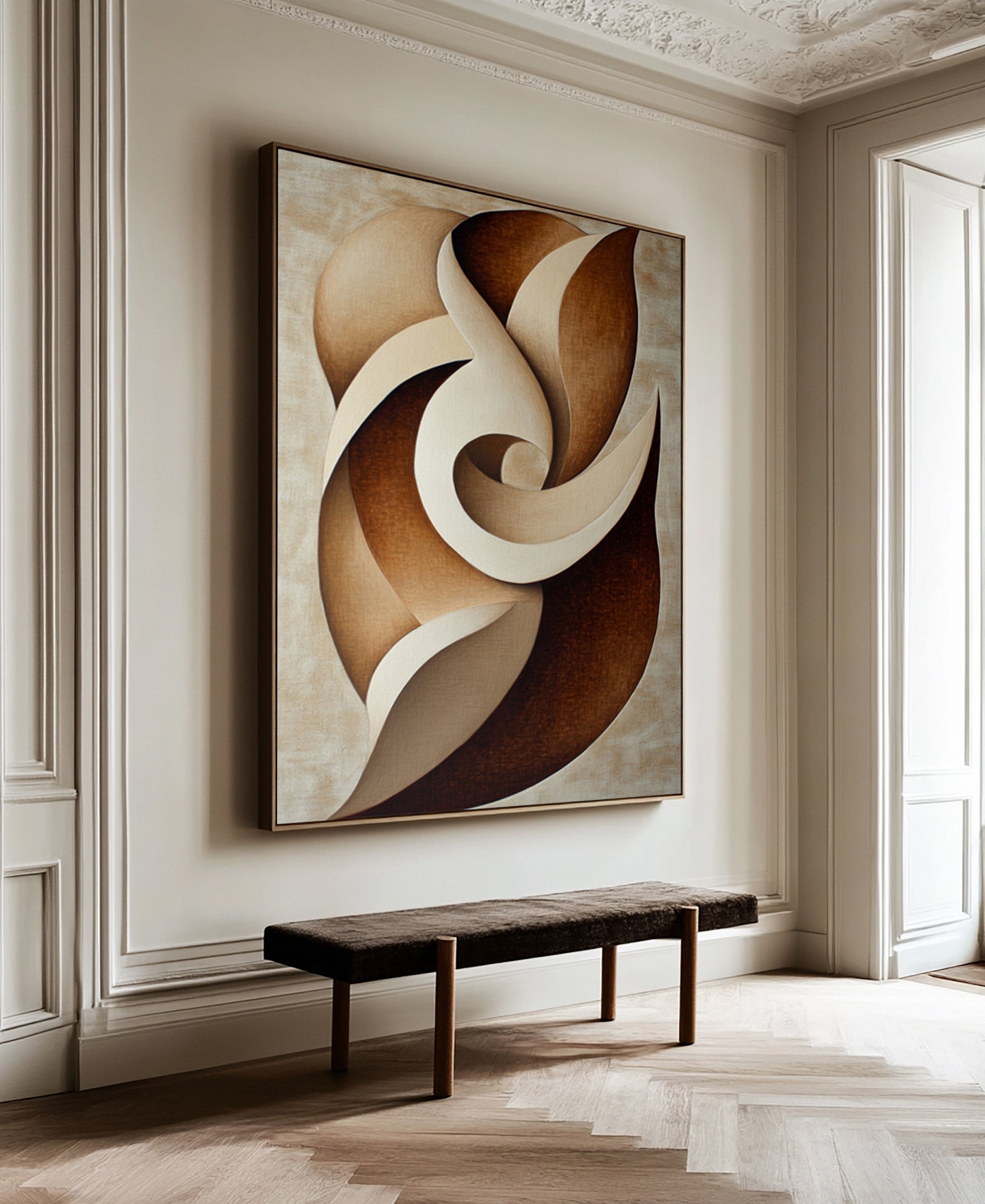 Evolving Form: Modern Abstract with Swirling Organic Layers #BGA 298