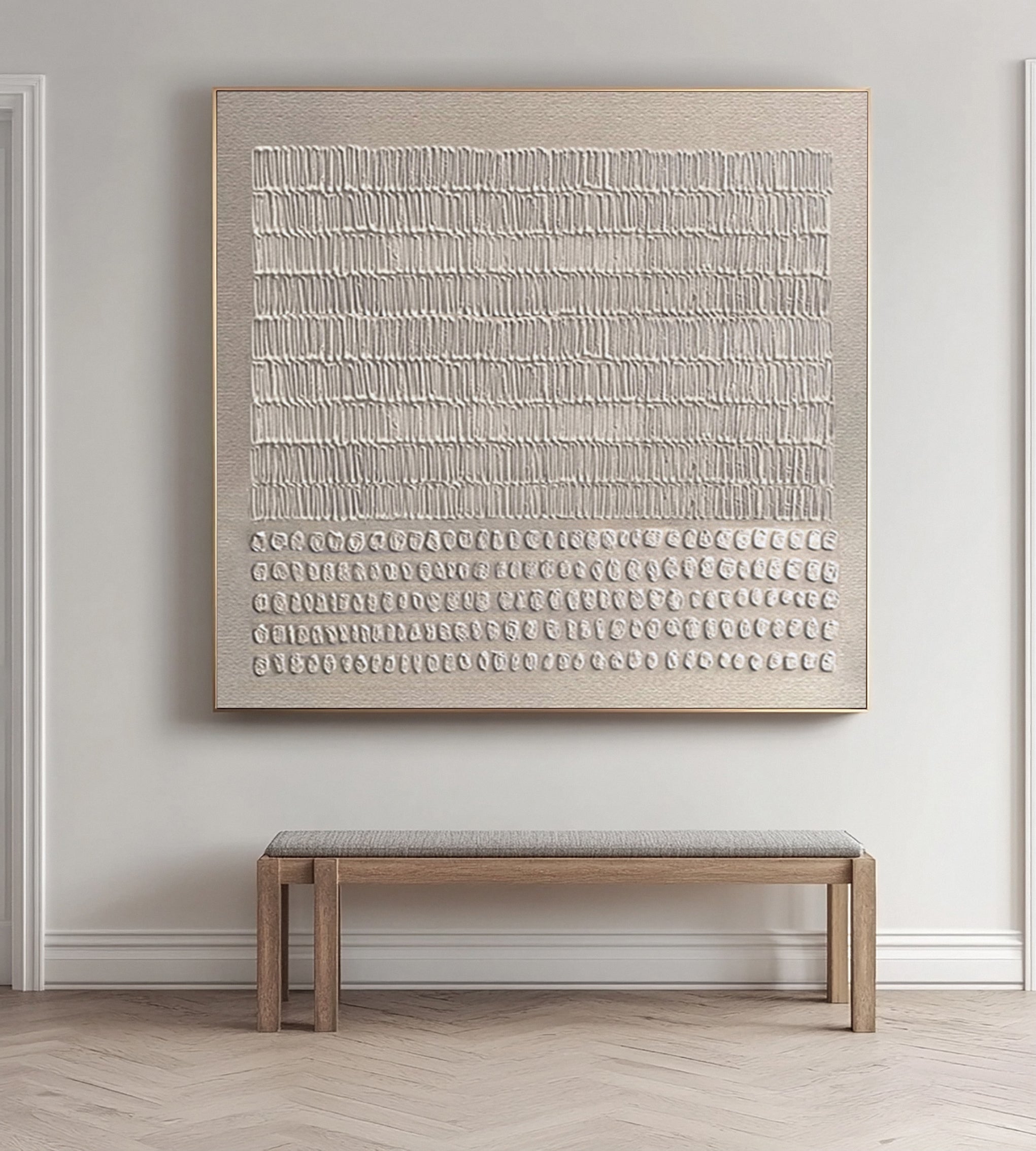 Minimalist Neutral Canvas with Repeated Abstract Symbols #BGA 306