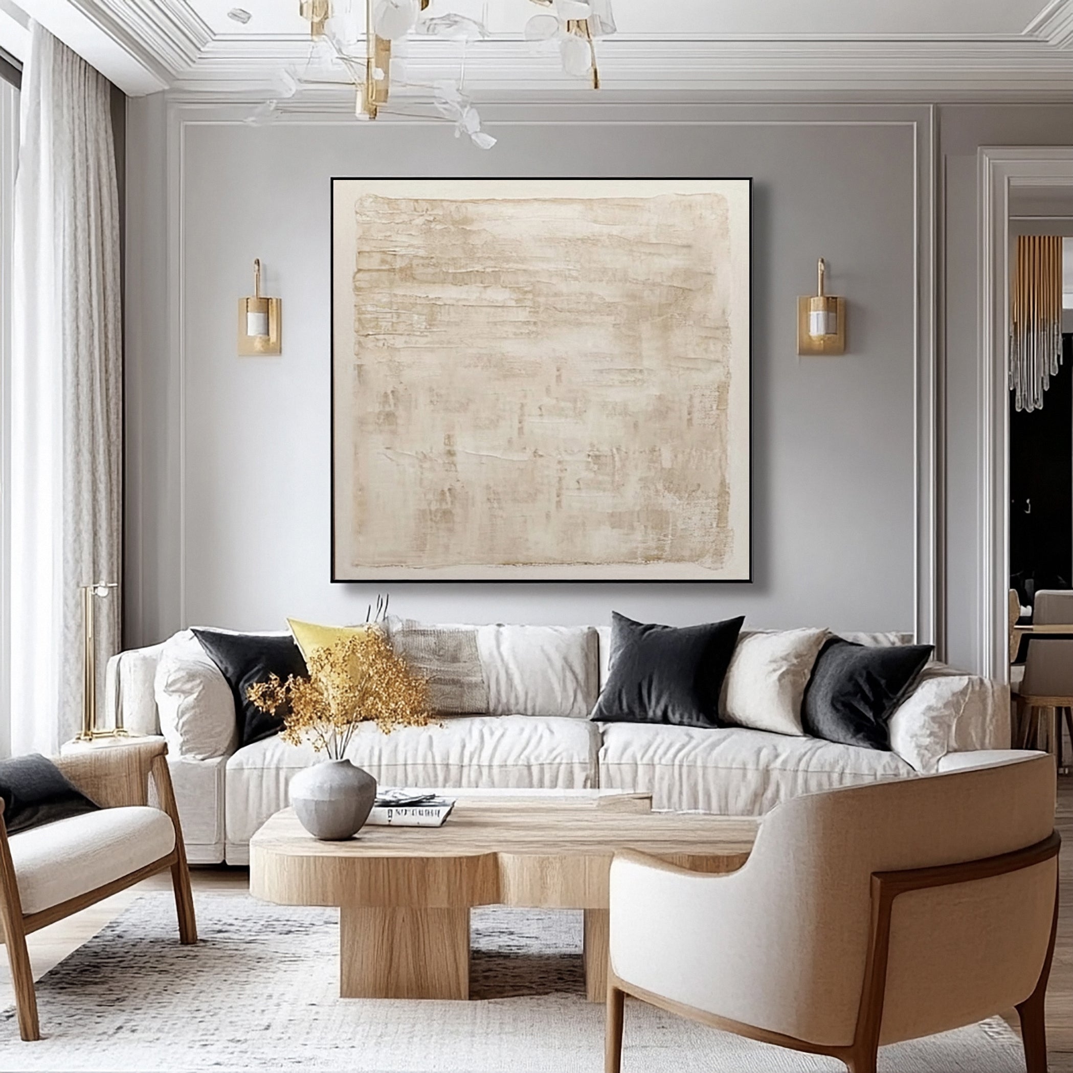 Contemporary Neutral Painting with Organic Horizontal Textures #BGA 318