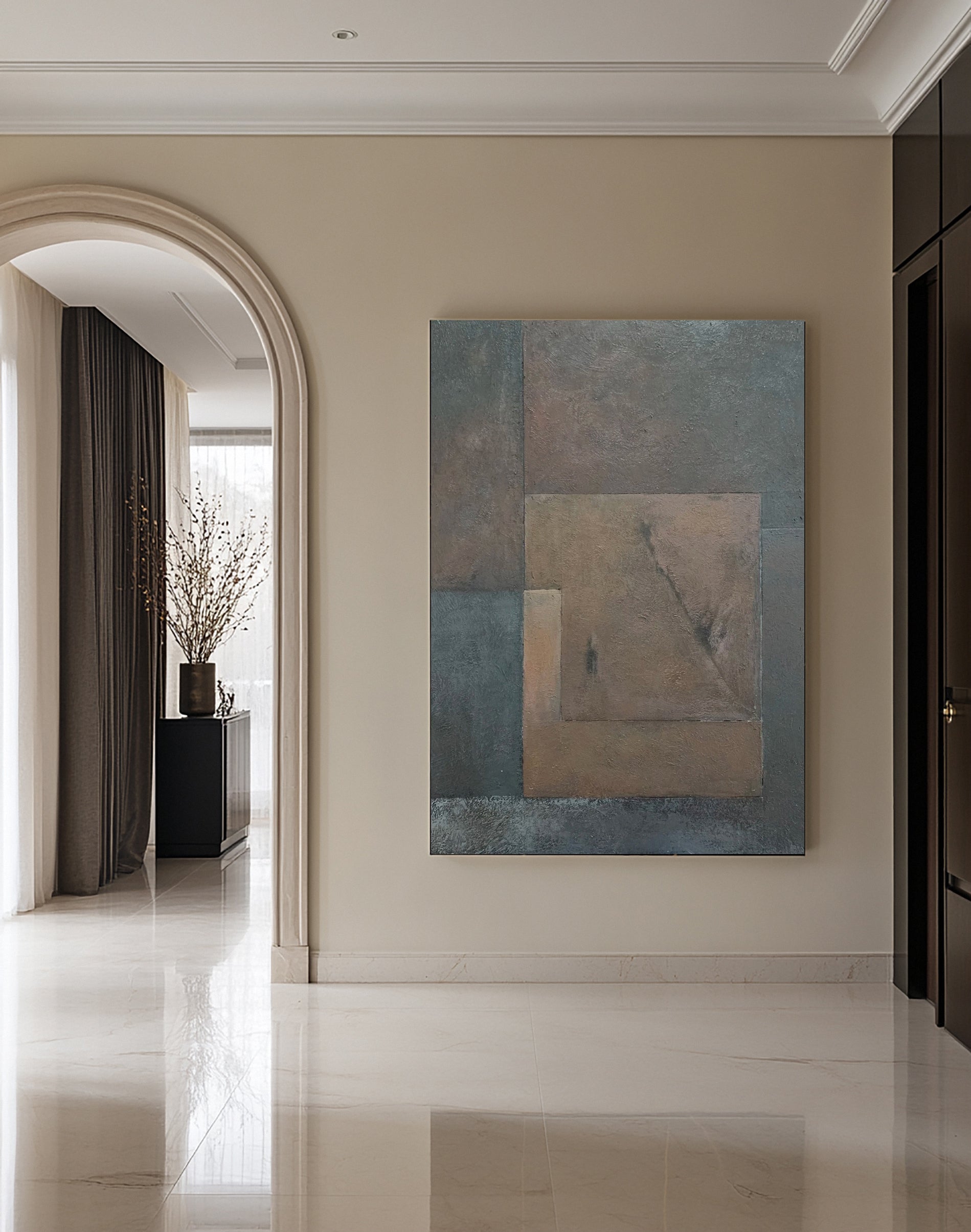 Wabi Sabi Art with Muted Toned Imperfect Geometric Shapes #BGA 314