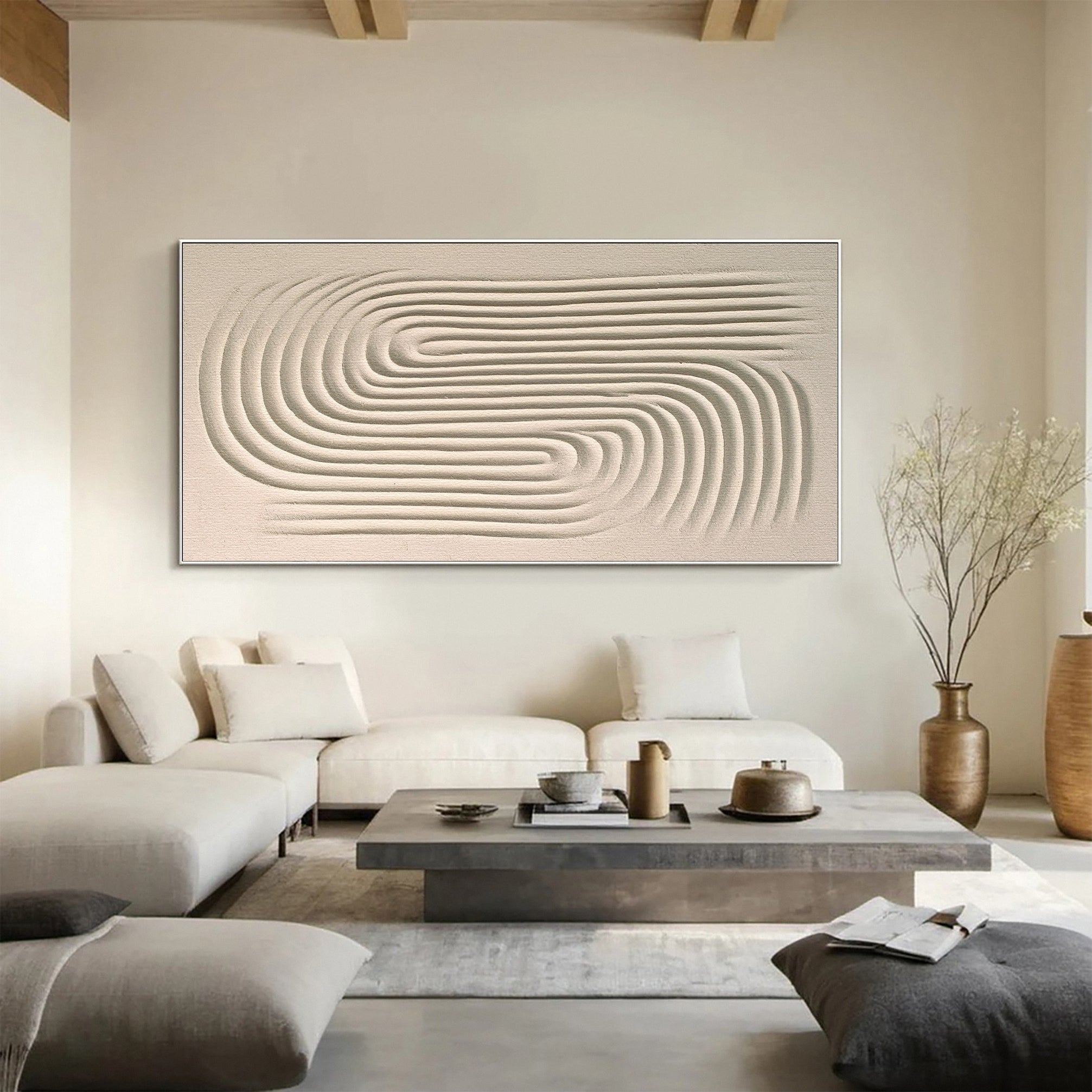 Minimalist Textured Abstract with Concentric Sand Patterns #BGA 310