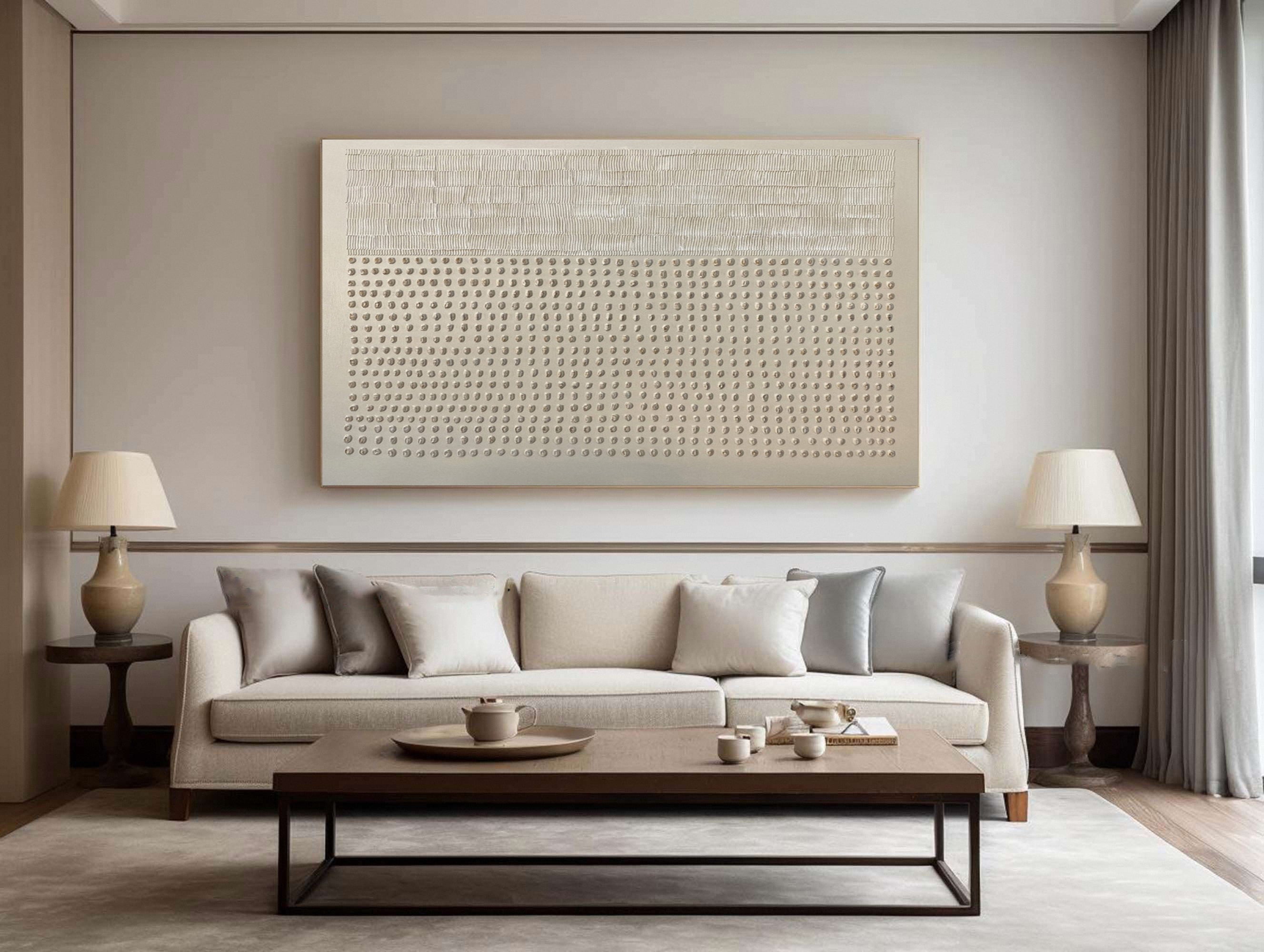 Modern Canvas with Linear and Pointillist-inspired Sections #BGA 303