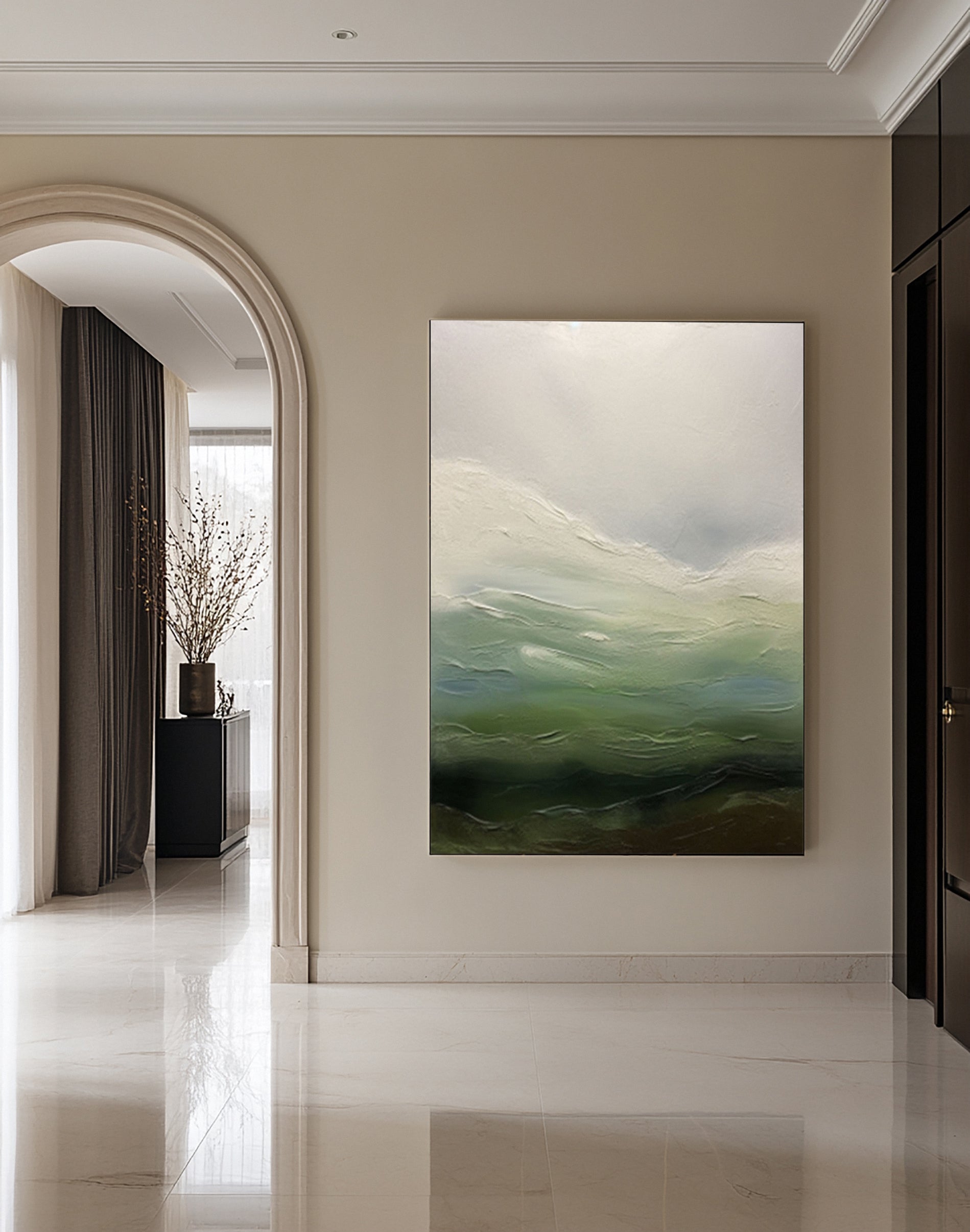 Abstract Landscape with Blended Greens, Blues #BGA 335