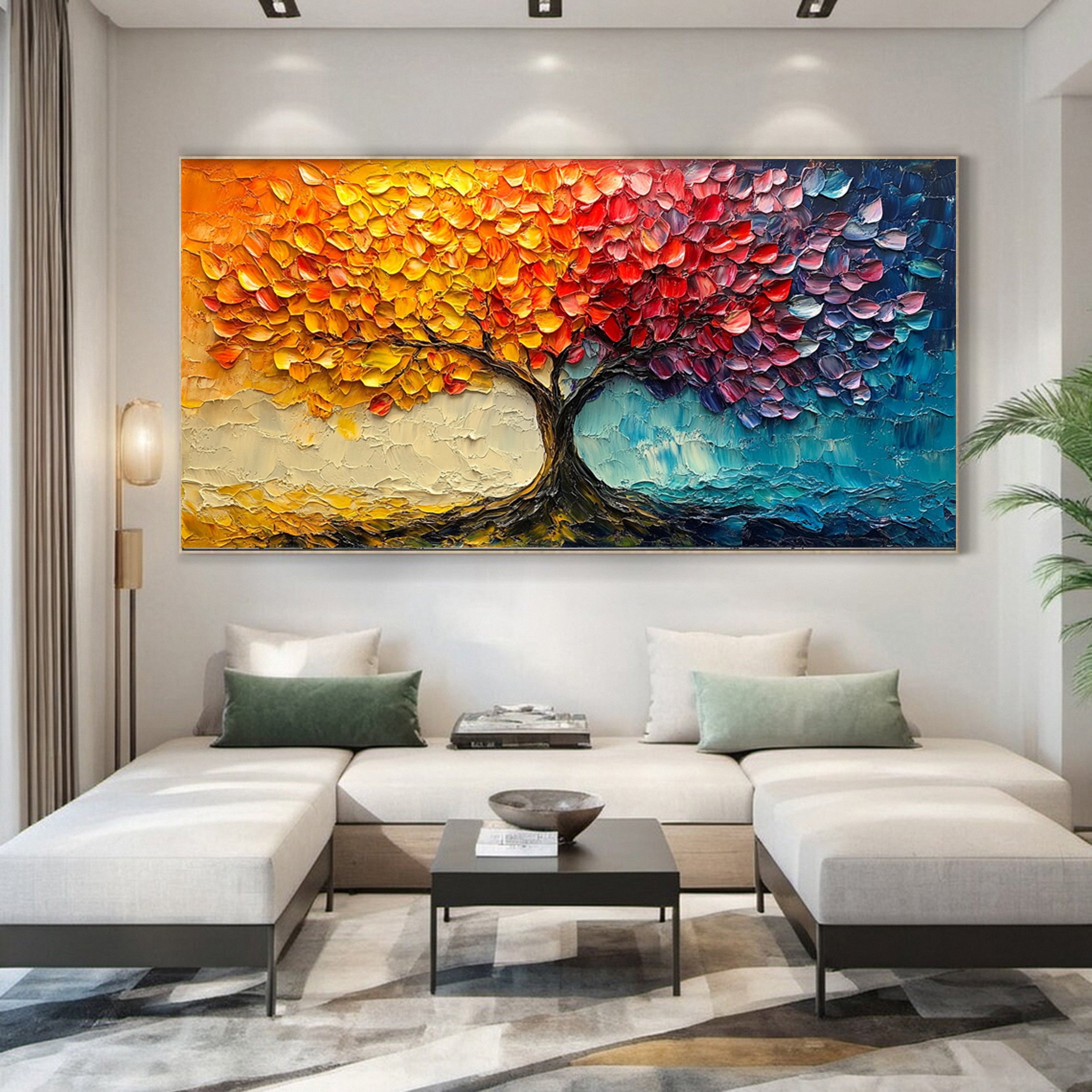 Contemporary Tree Canvas Art Stylish and Colorful Wall Decoration #CAP 044