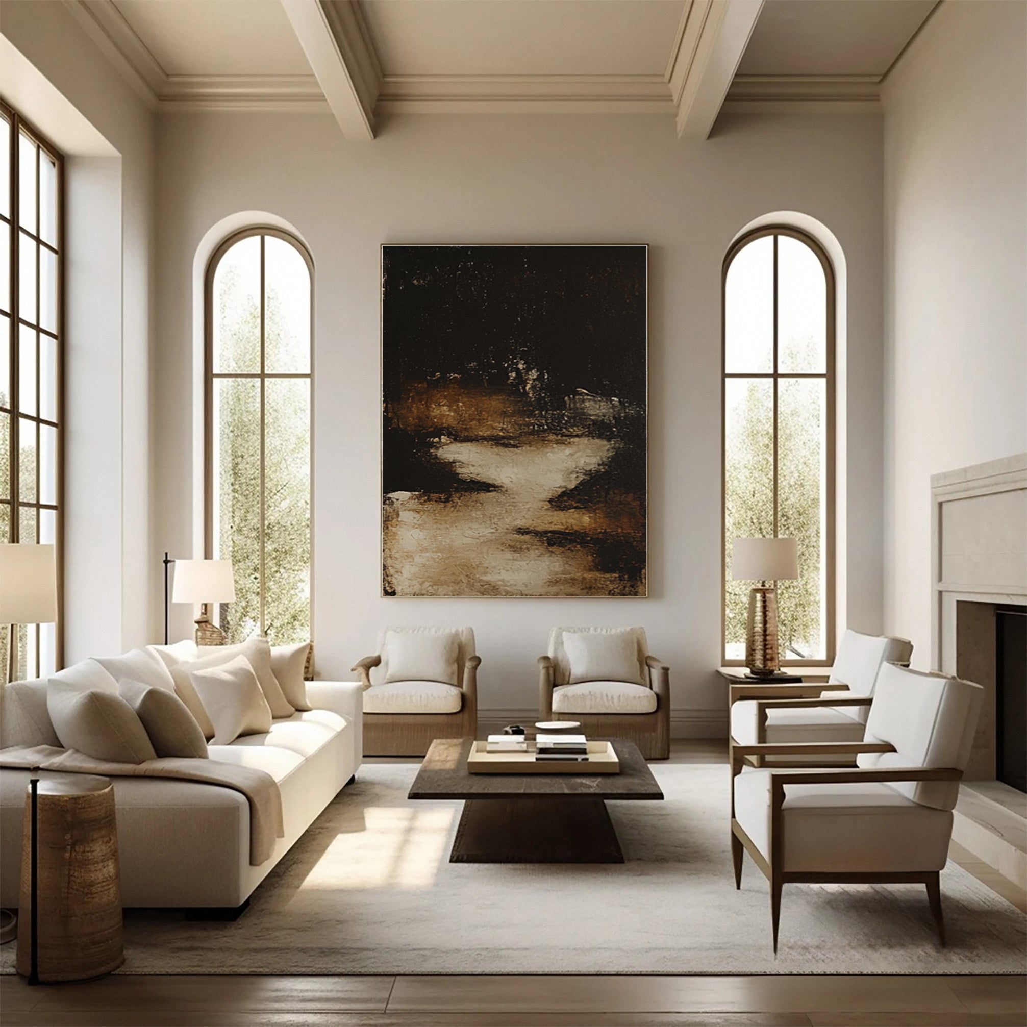 Abyssal Echoes Dark Abstract Wall Art #WS 039