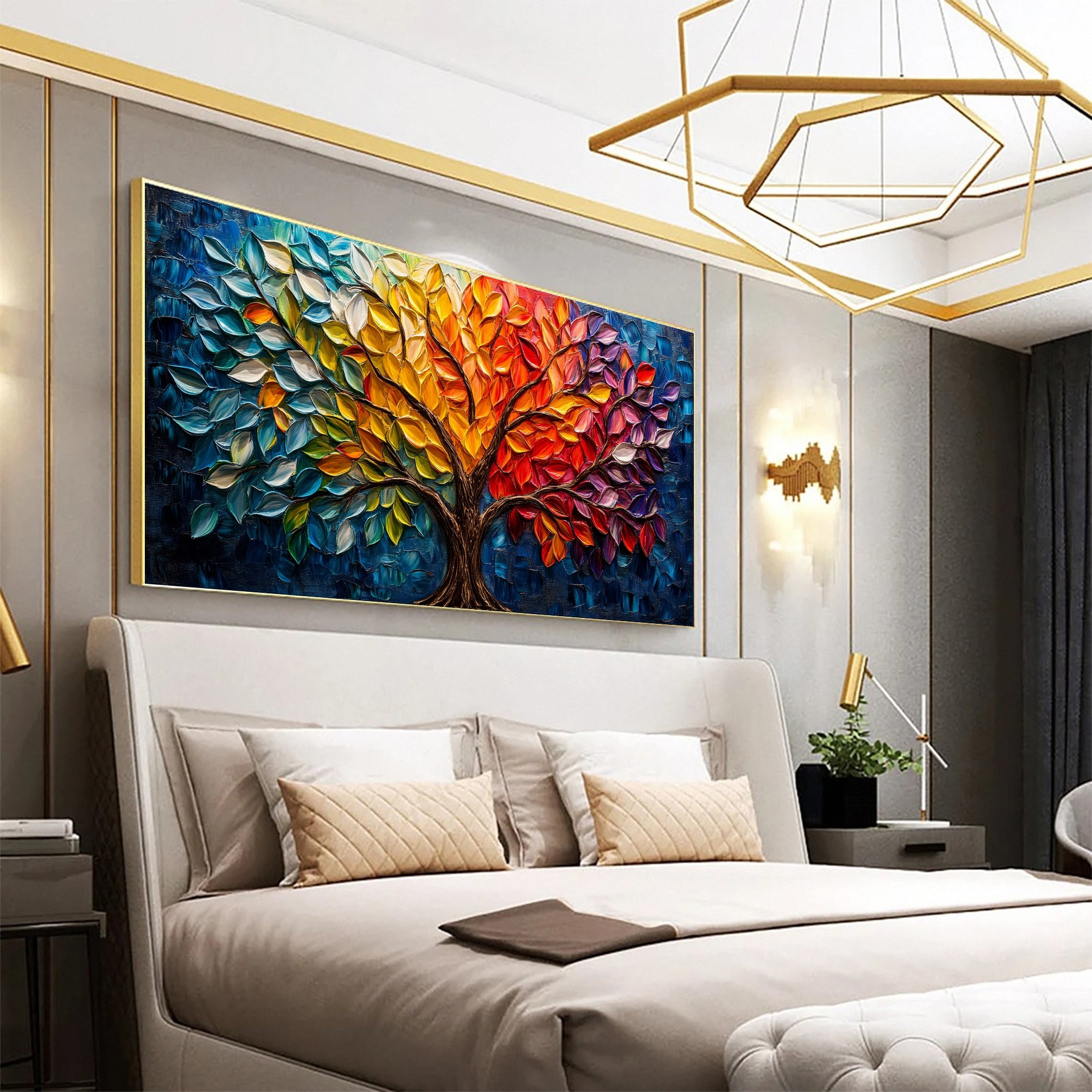 Contemporary Tree Canvas Art Stylish and Colorful Wall Decoration #CAP 045