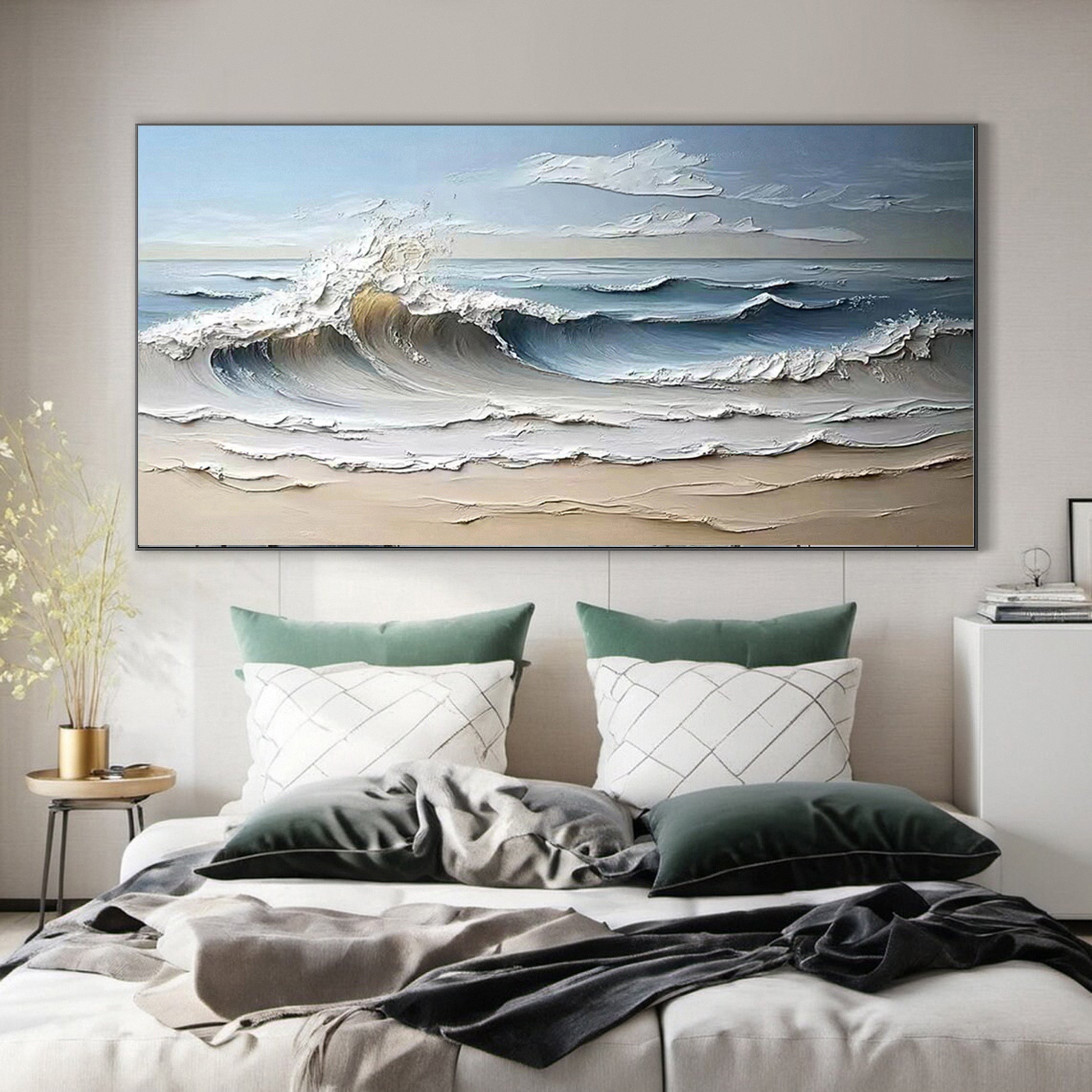 Seas Canvas Art Tranquil Ocean Waves for Serene Decor #OP 001