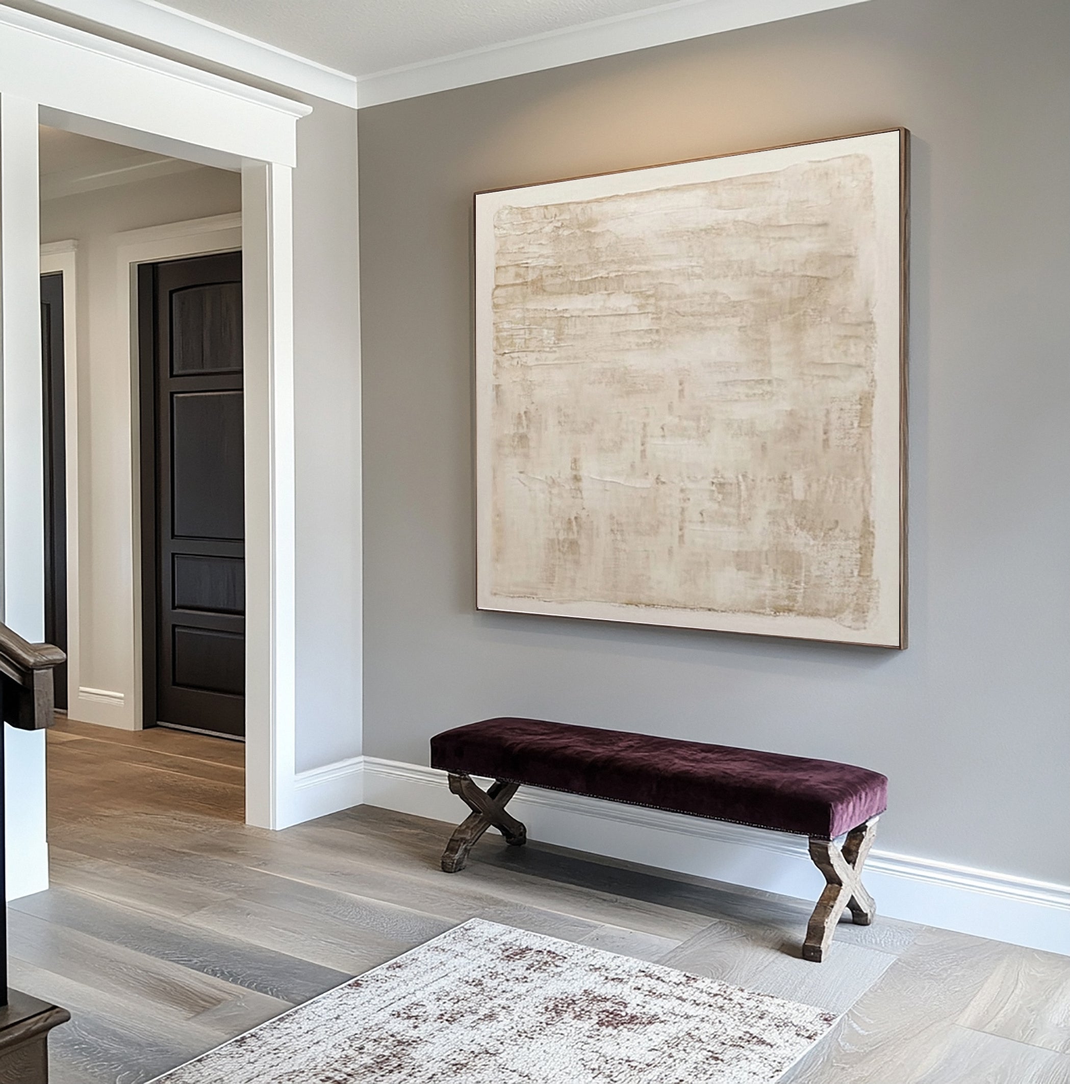 Contemporary Neutral Painting with Organic Horizontal Textures #BGA 318