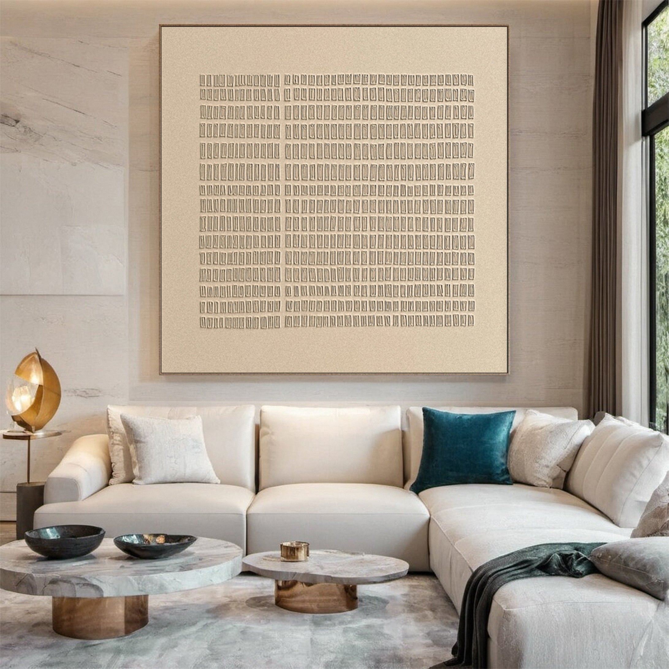 Quiet Harmony Modern Textured Wabi Sabi Canvas #WS 043