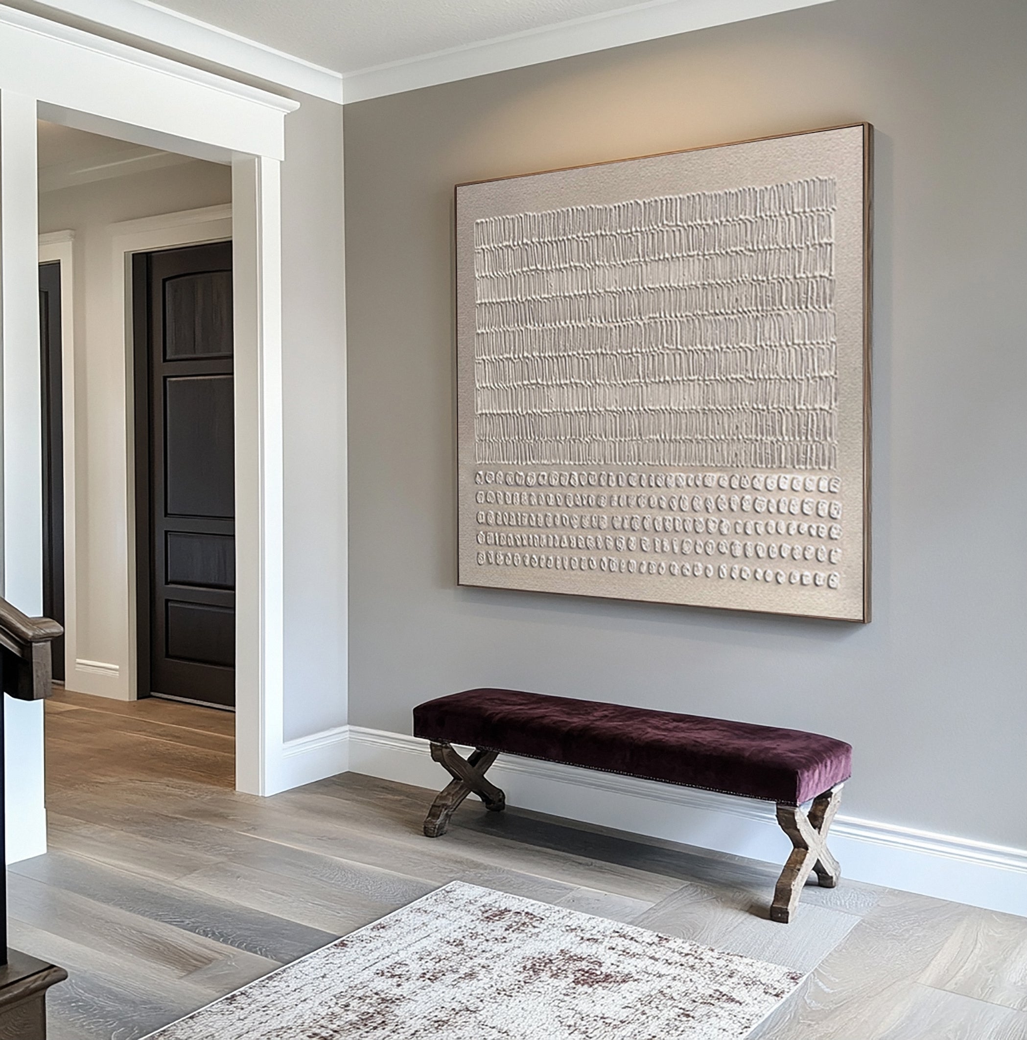 Minimalist Neutral Canvas with Repeated Abstract Symbols #BGA 306