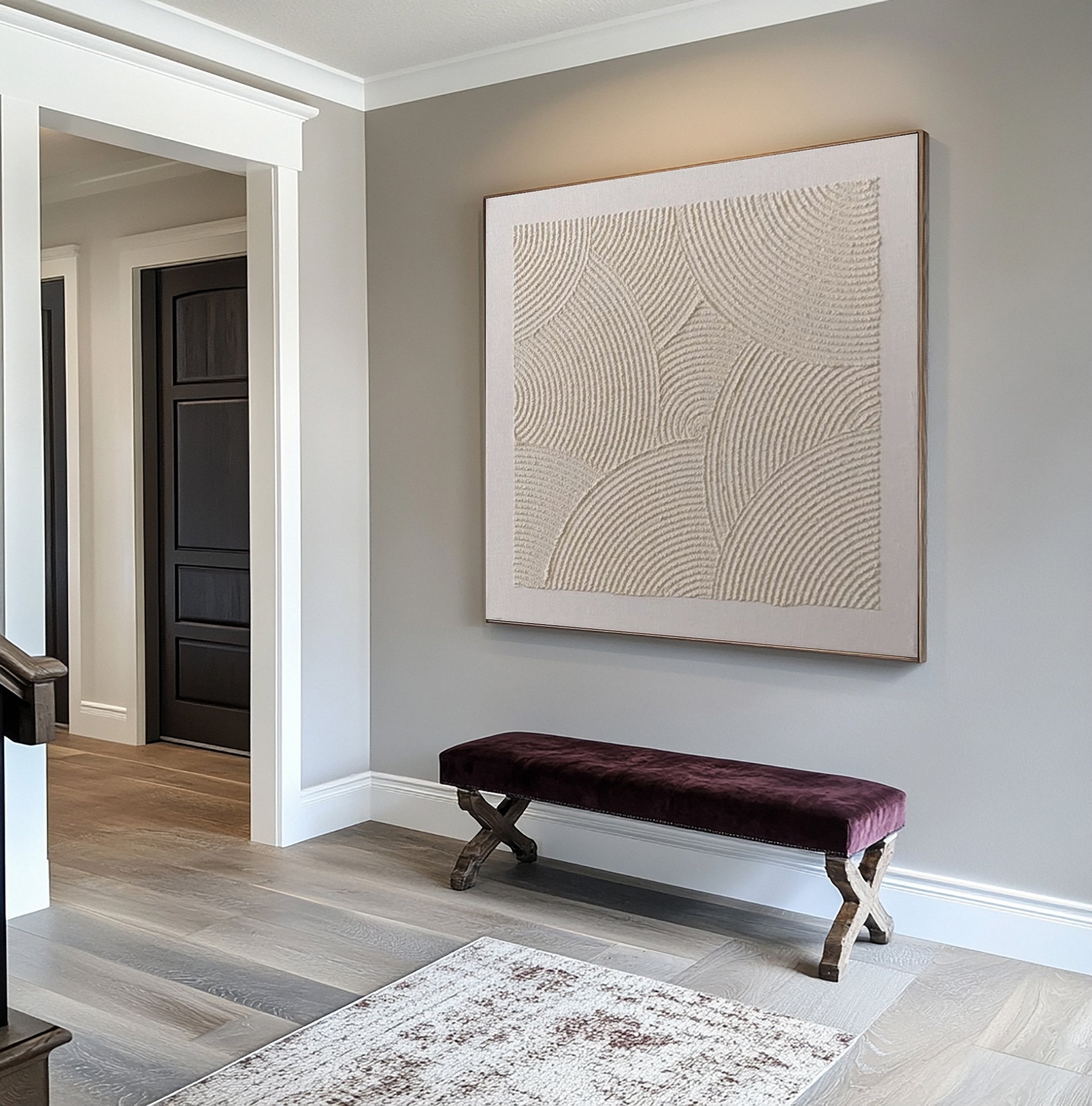 Textured Minimalist Abstract with Overlapping Semicircles #BGA 316