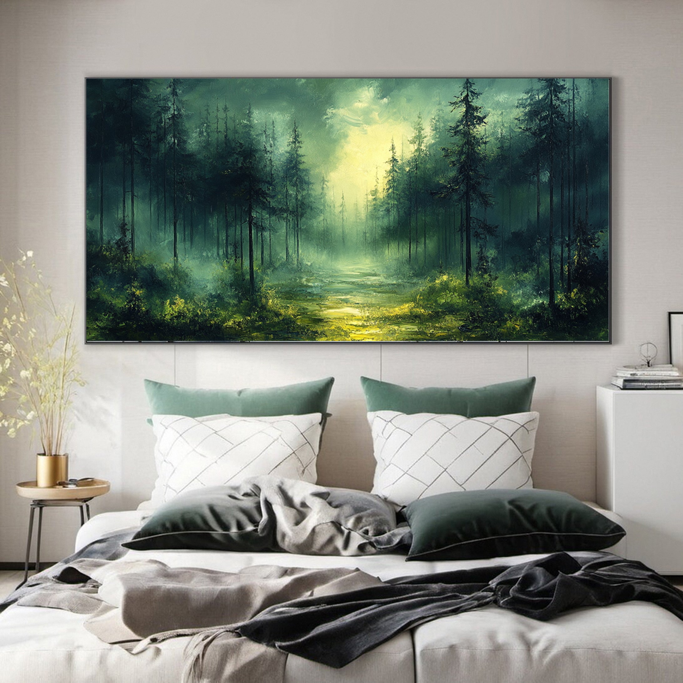 Verdant Retreat Lush Forest Landscape Art #CAP 054