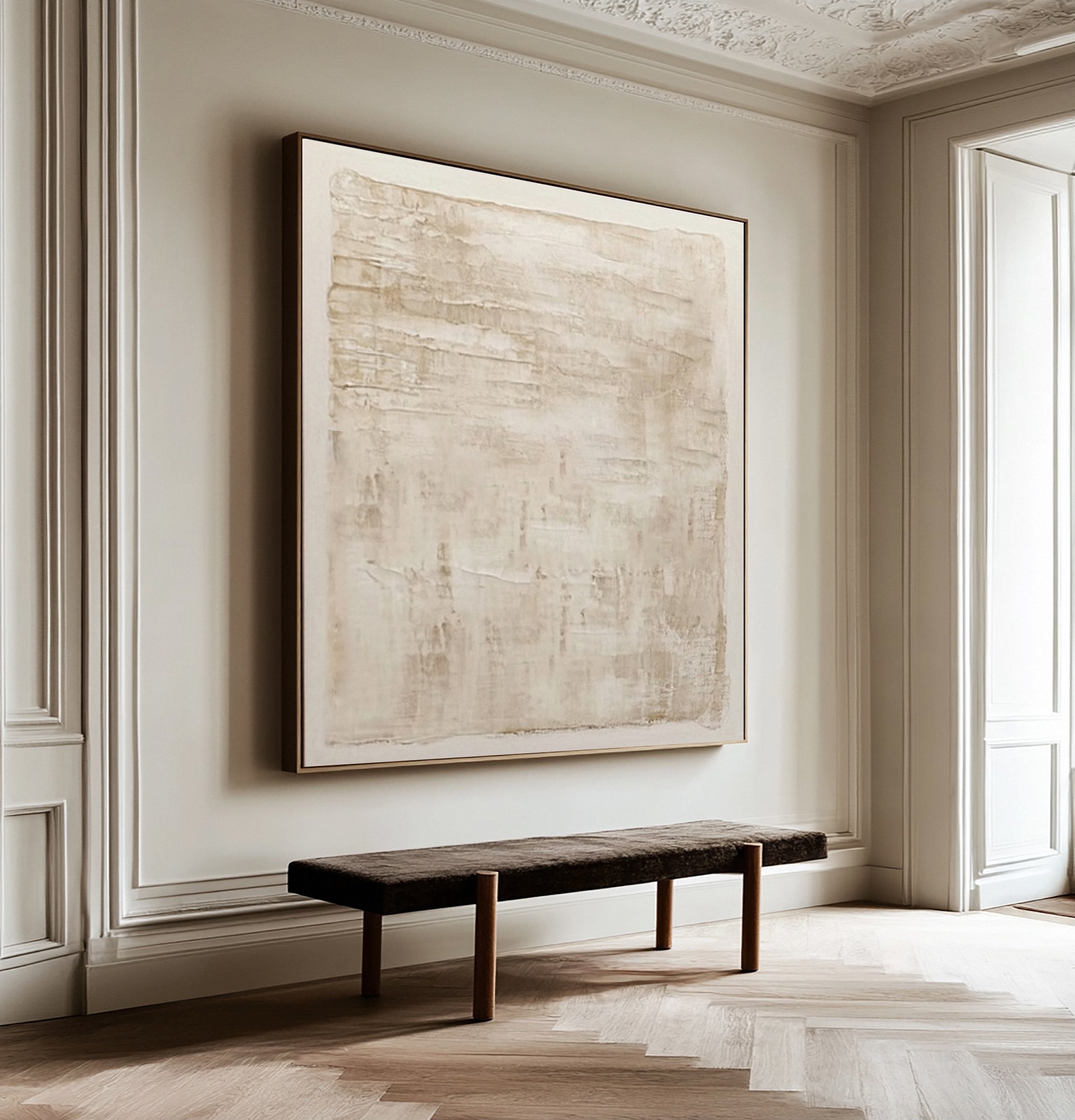 Contemporary Neutral Painting with Organic Horizontal Textures #BGA 318