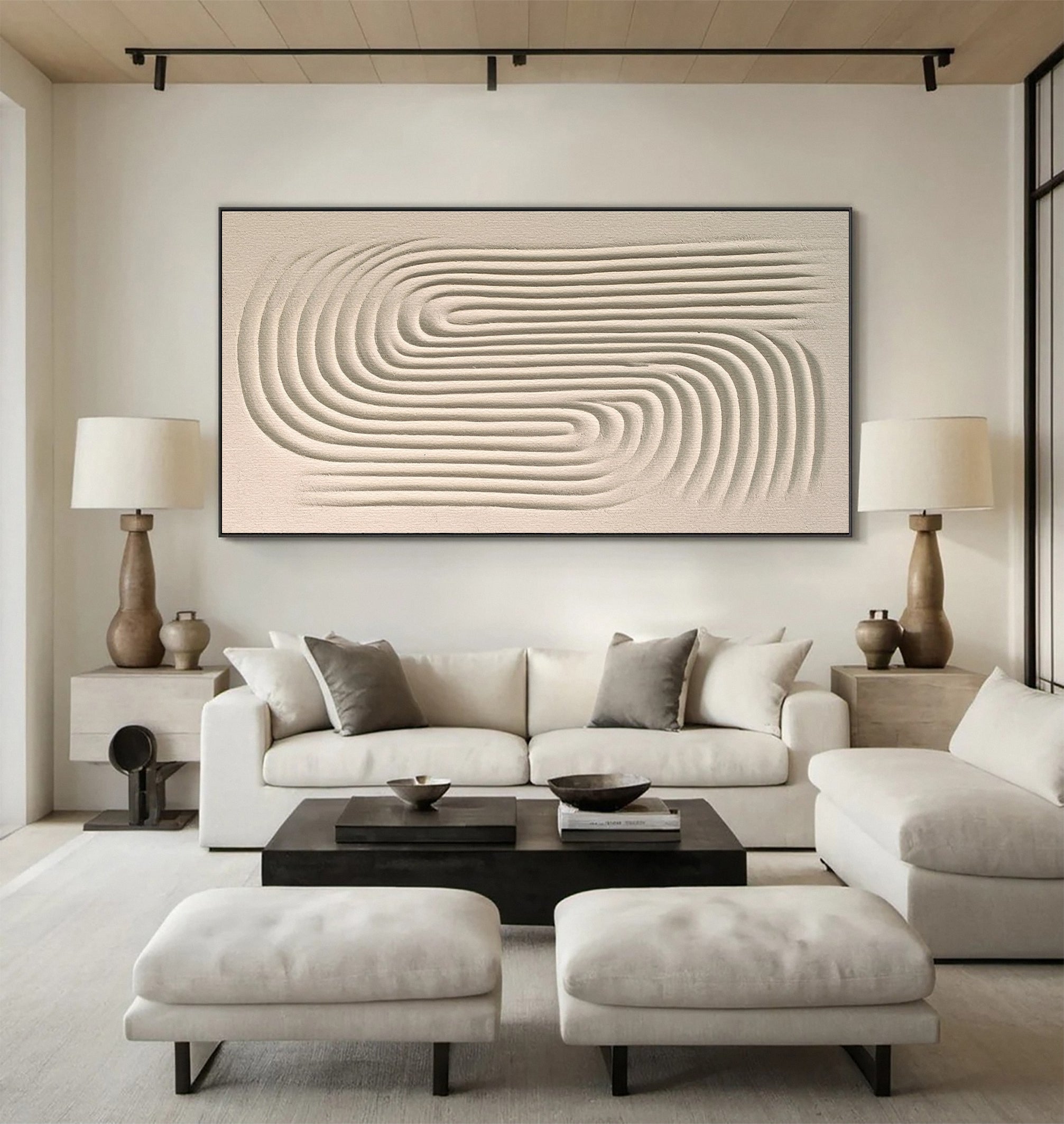Minimalist Textured Abstract with Concentric Sand Patterns #BGA 310
