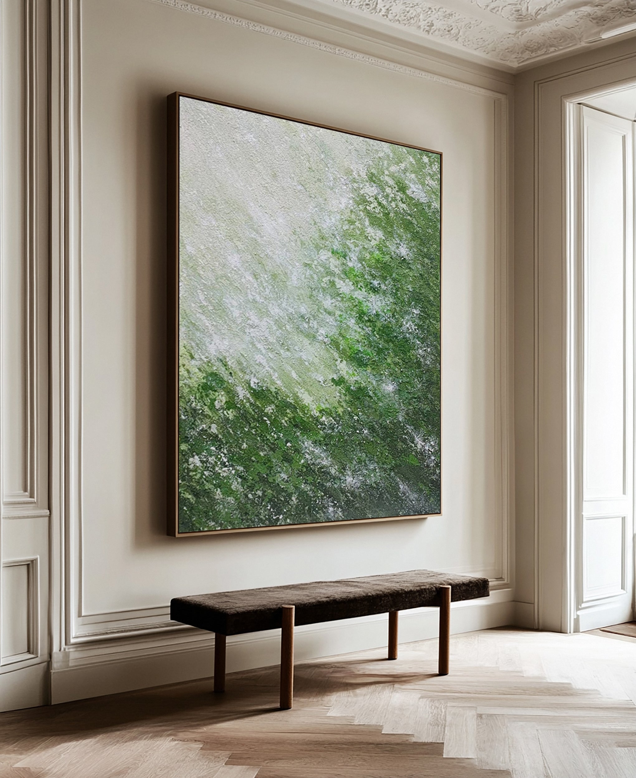 Abstract Art with a Tactile Surface and Organic Green #BGA 355