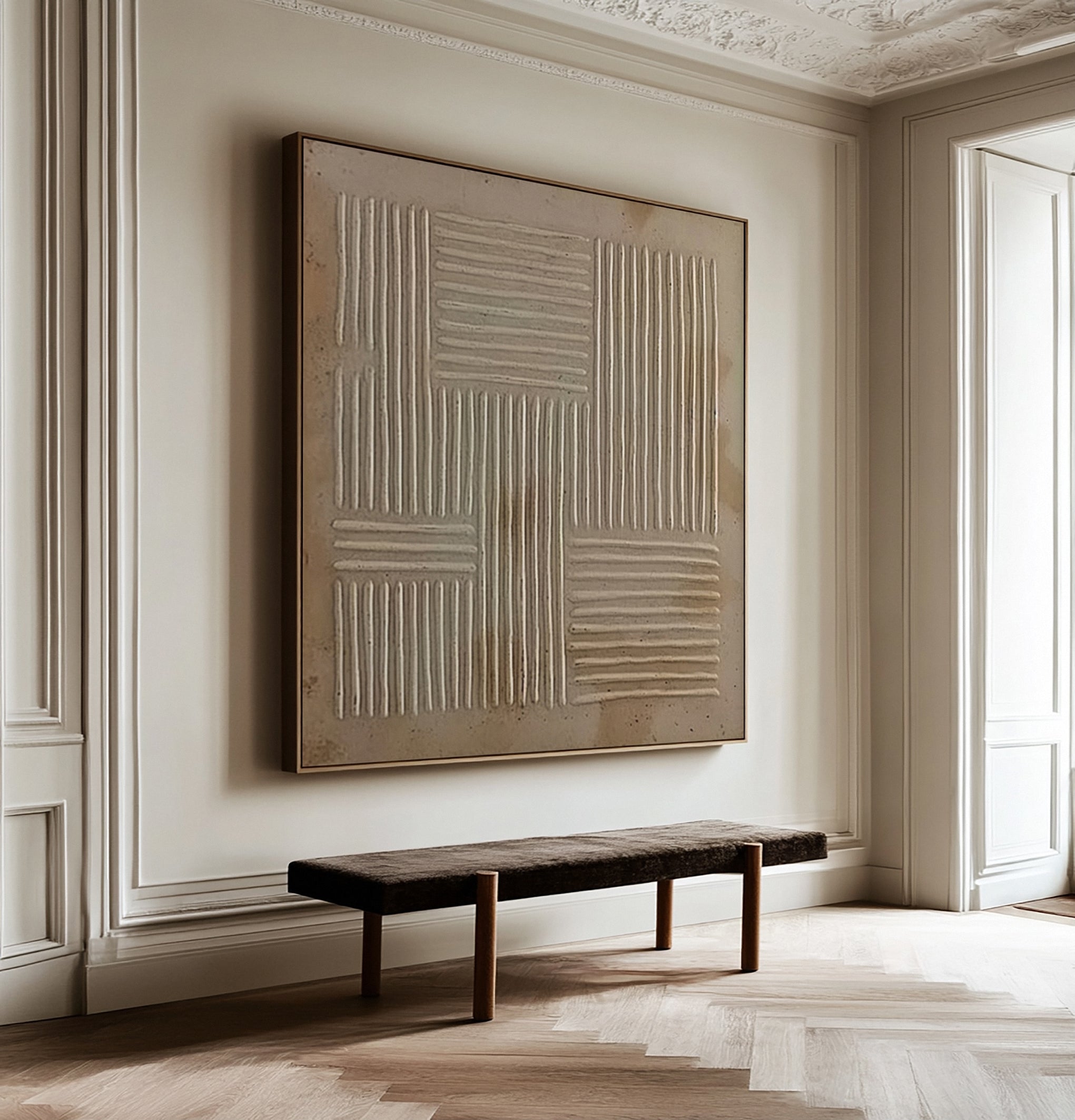 Wabi Sabi Neutral Canvas with Organic Textured Intersections #BGA 309