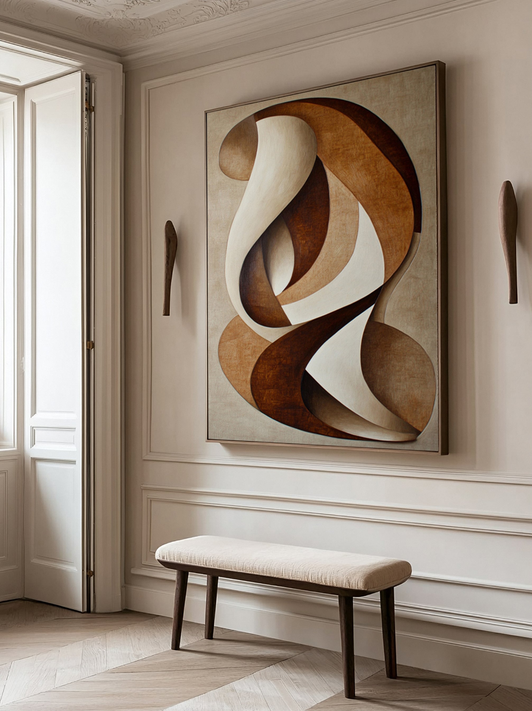 Abstract Dance: Swirling Rhythms in Warm Neutral Hues #BGA 297