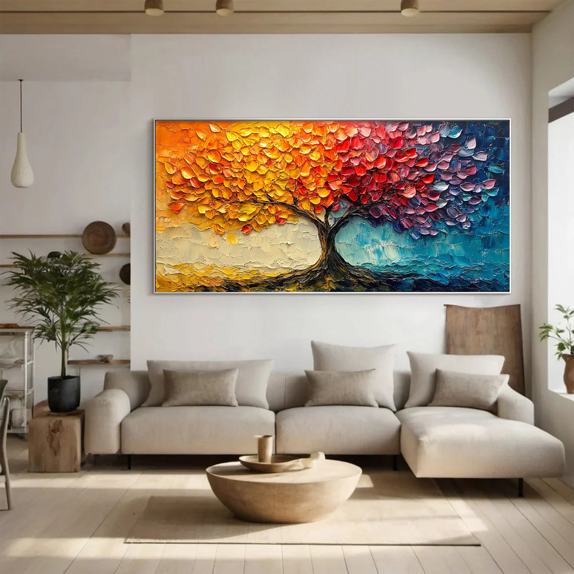 Contemporary Tree Canvas Art Stylish and Colorful Wall Decoration #CAP 044