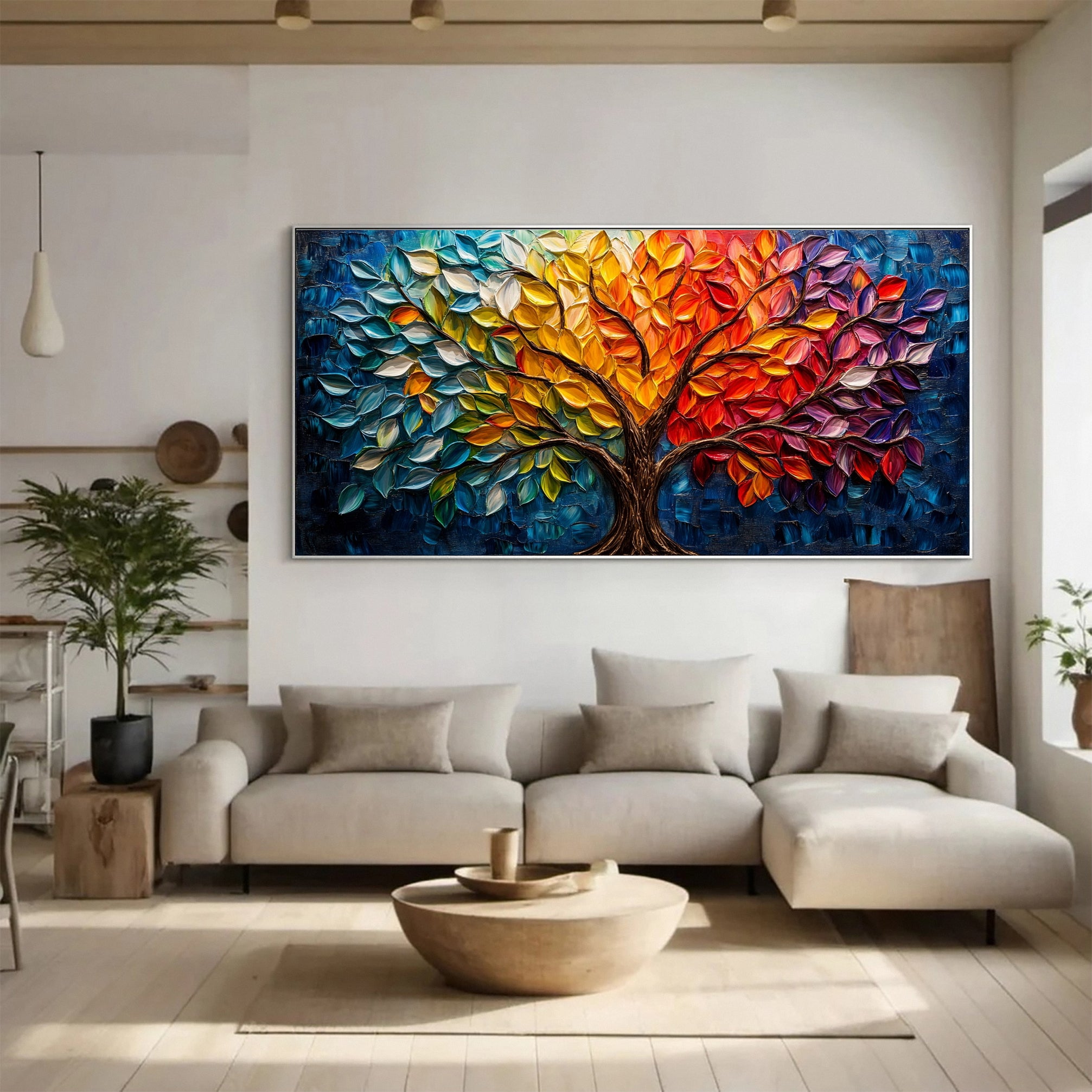 Contemporary Tree Canvas Art Stylish and Colorful Wall Decoration #CAP 045