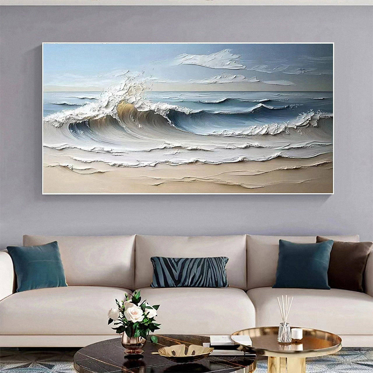 Seas Canvas Art Tranquil Ocean Waves for Serene Decor #OP 001
