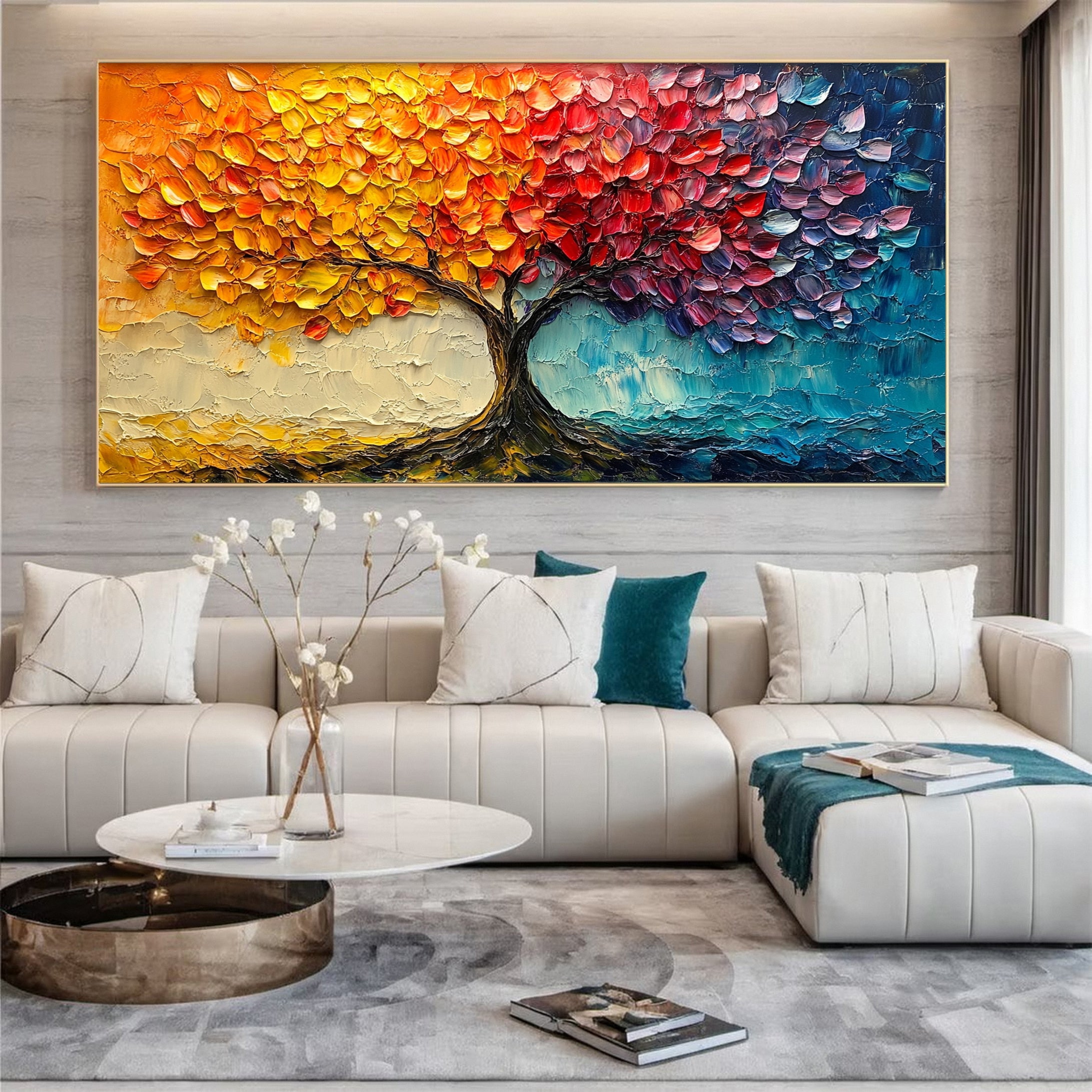 Contemporary Tree Canvas Art Stylish and Colorful Wall Decoration #CAP 044