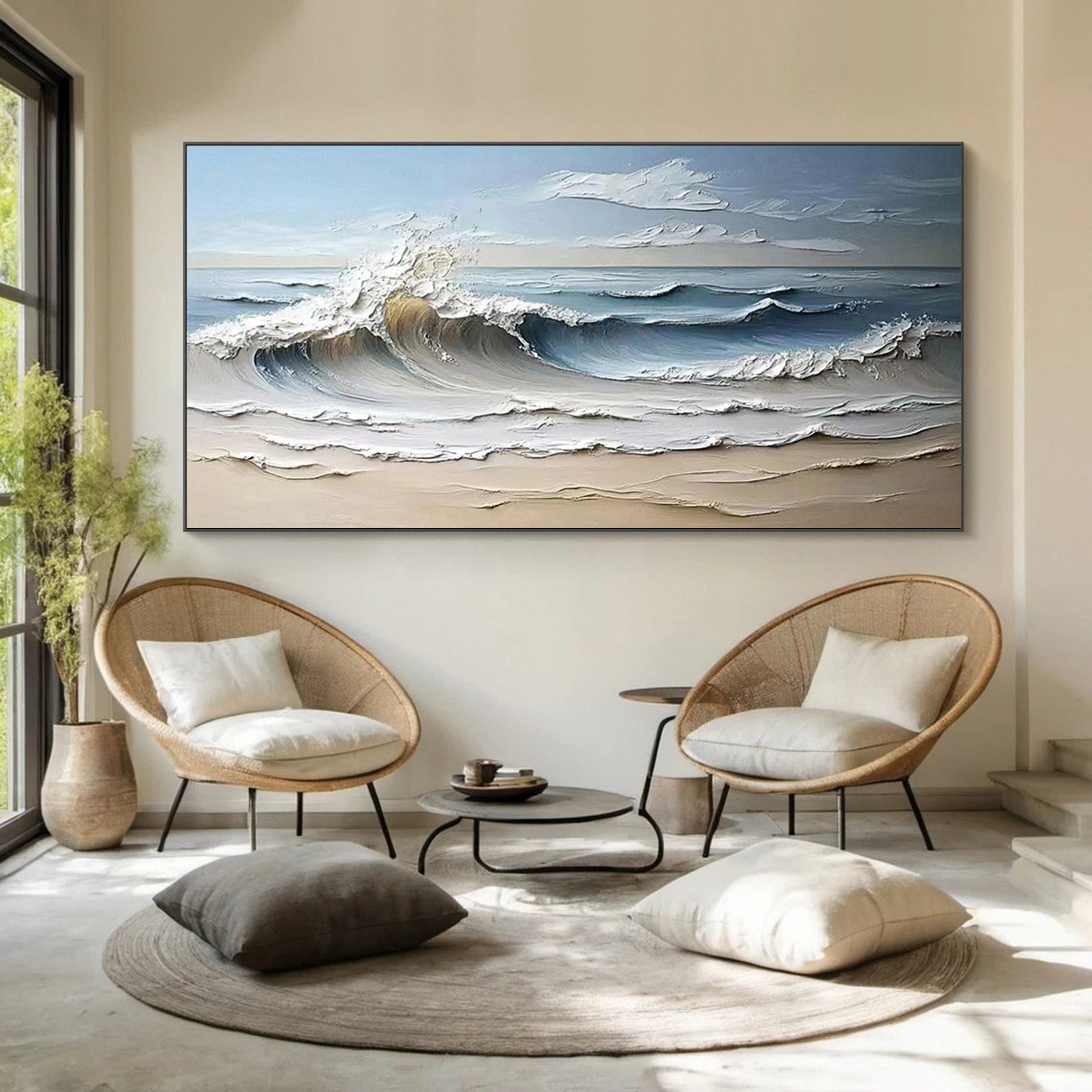 Seas Canvas Art Tranquil Ocean Waves for Serene Decor #OP 001