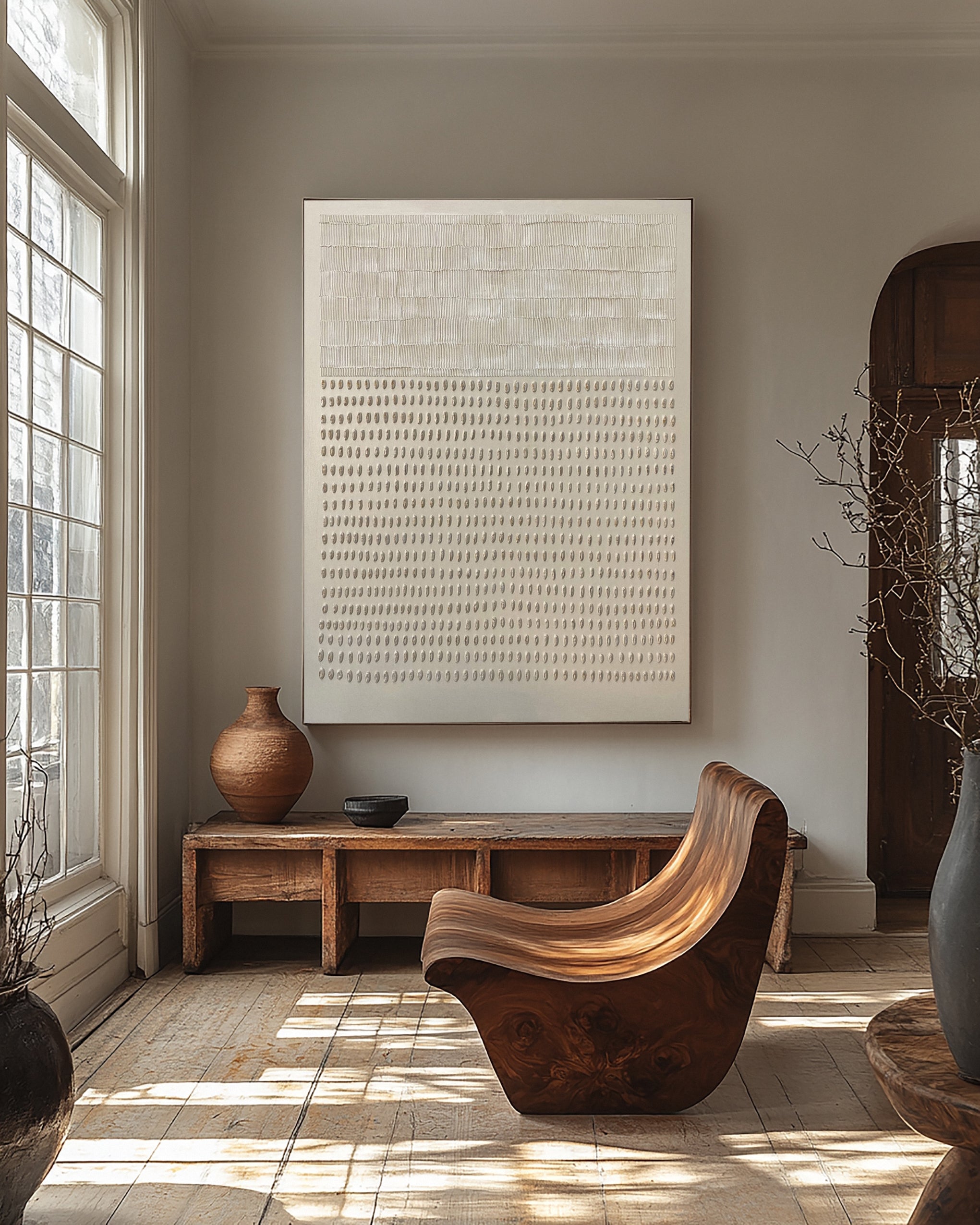 Modern Canvas with Grid Upper and Linear Lower Sections #BGA 294