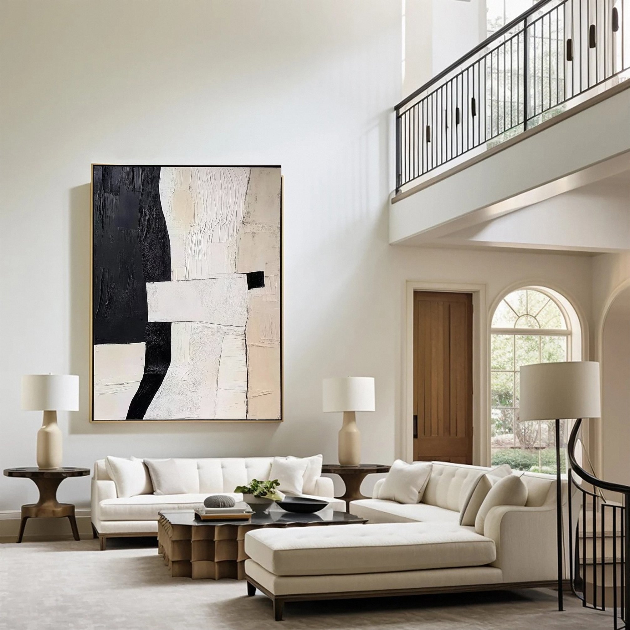 Modern Contrast Black & White Abstract Wall Art #BWA 018