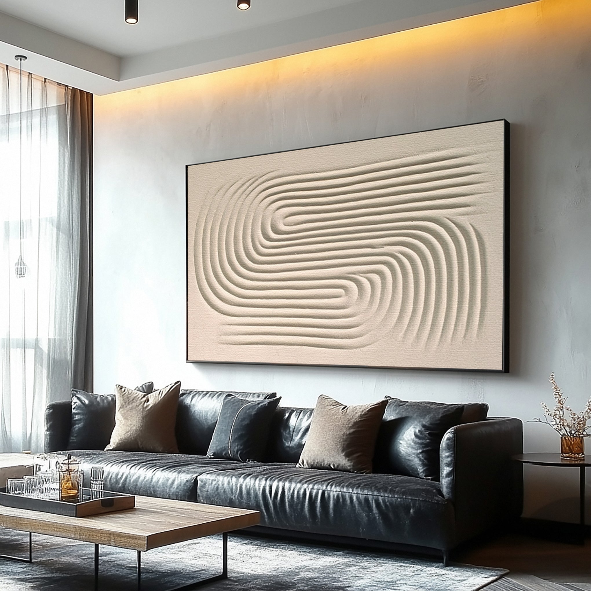 Minimalist Textured Abstract with Concentric Sand Patterns #BGA 310