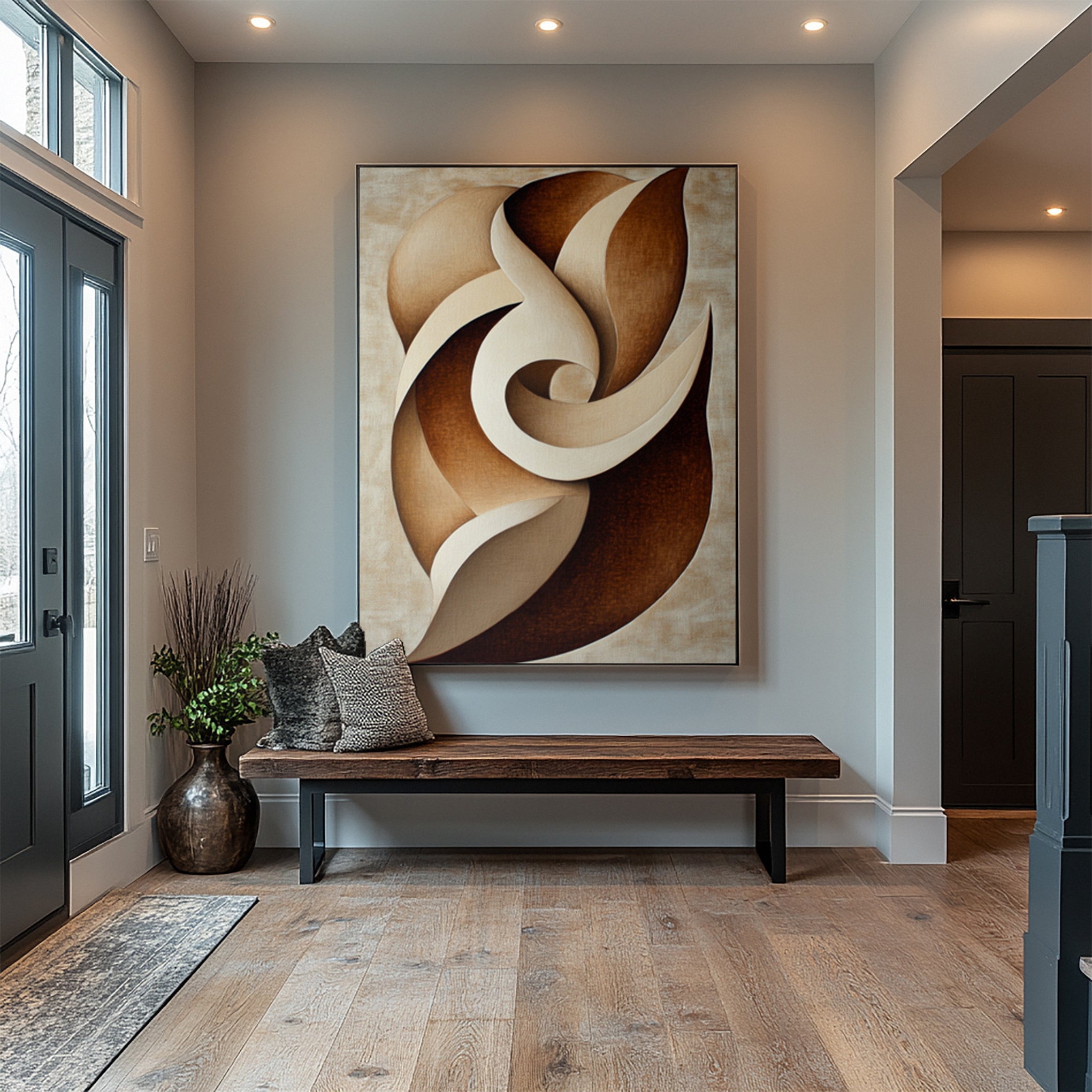 Evolving Form: Modern Abstract with Swirling Organic Layers  #BGA 298