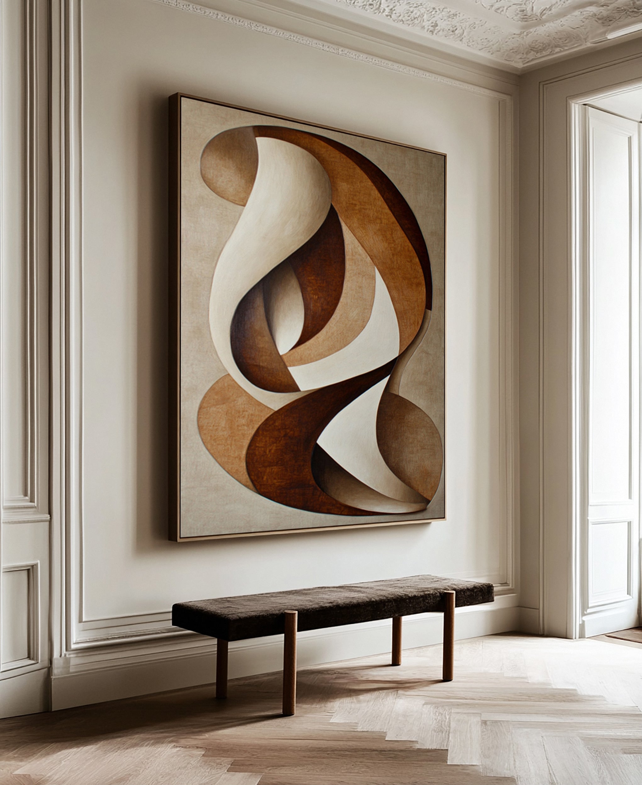 Abstract Dance: Swirling Rhythms in Warm Neutral Hues #BGA 297