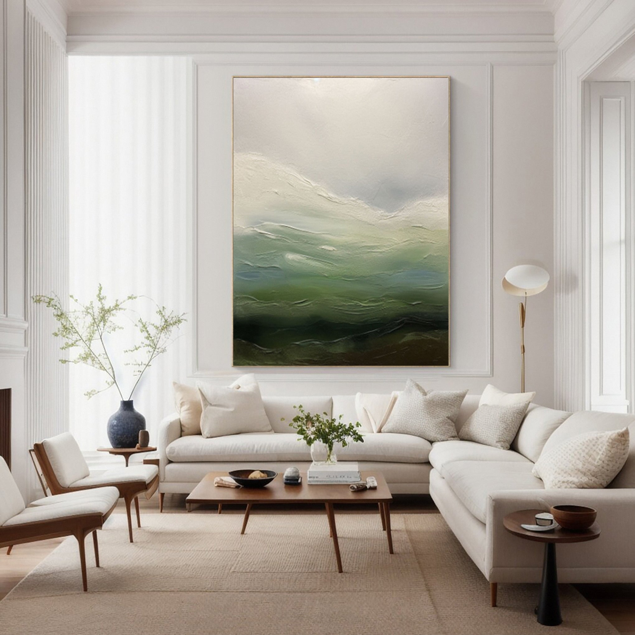 Abstract Landscape with Blended Greens, Blues #BGA 335