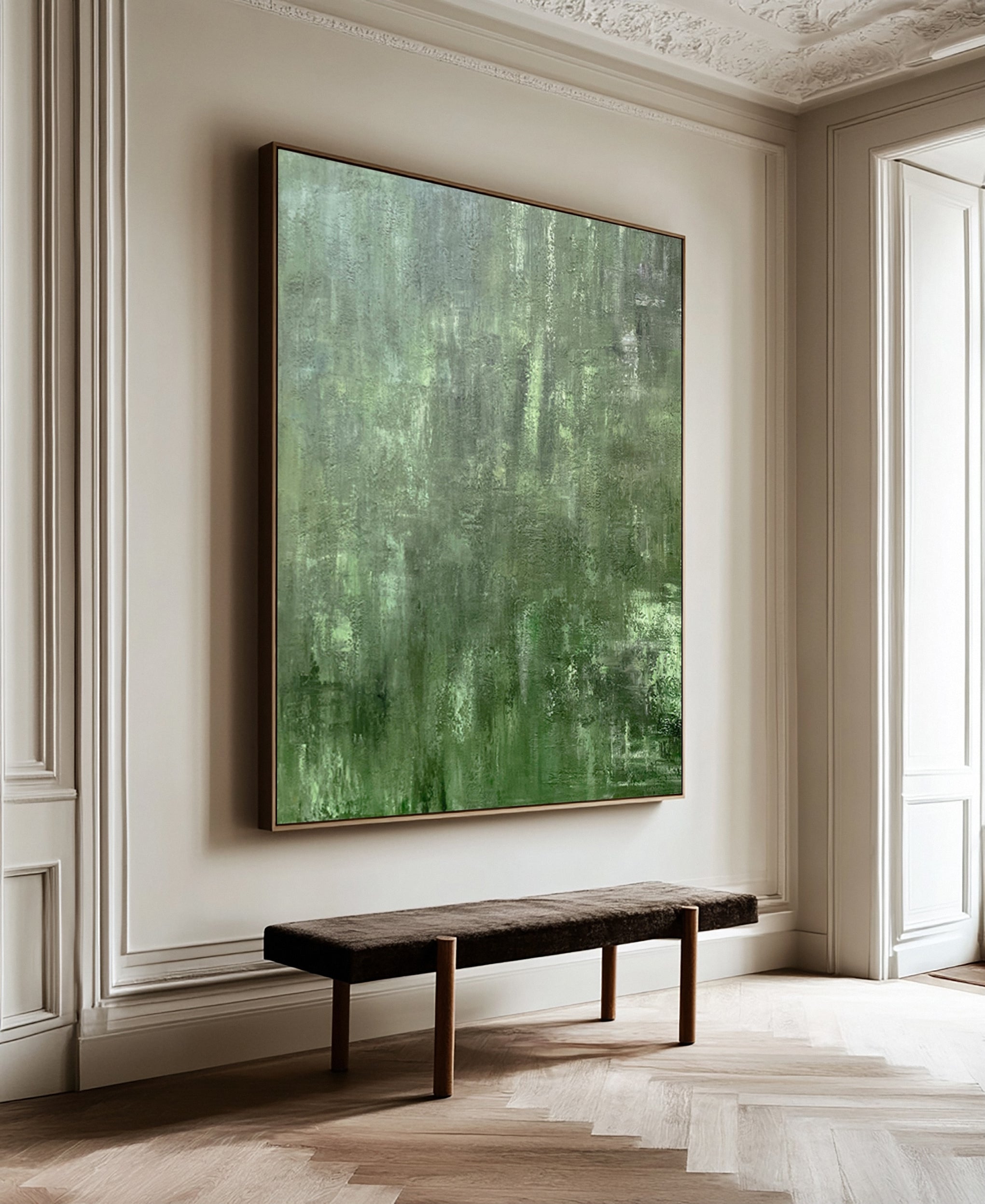 Contemporary Green Abstract with Visible Brushstrokes #BGA 300