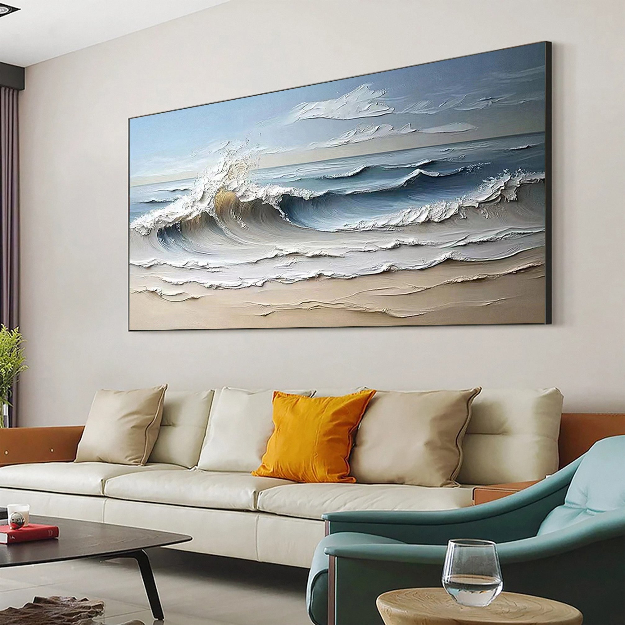 Seas Canvas Art Tranquil Ocean Waves for Serene Decor #OP 001