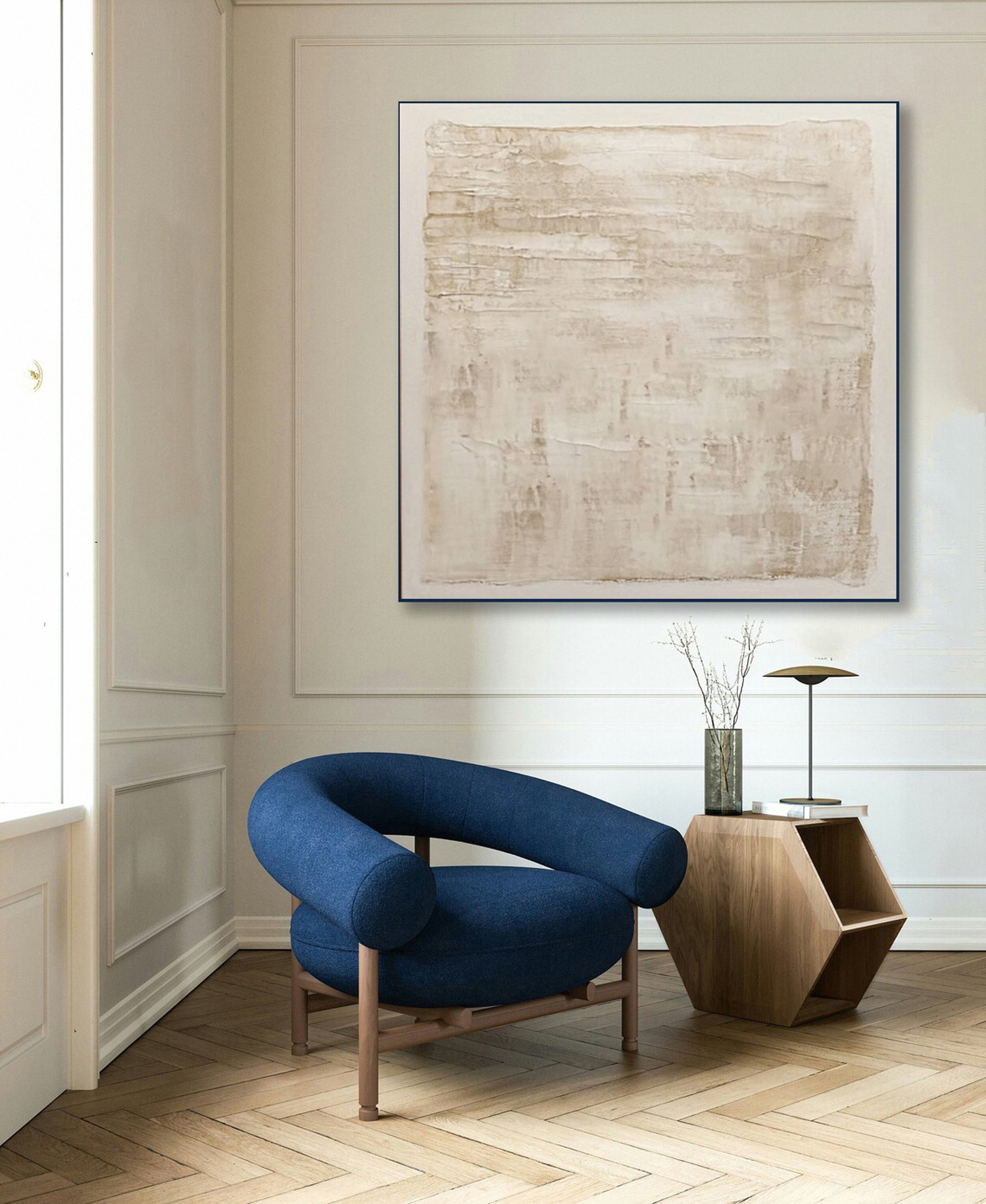 Contemporary Neutral Painting with Organic Horizontal Textures #BGA 318