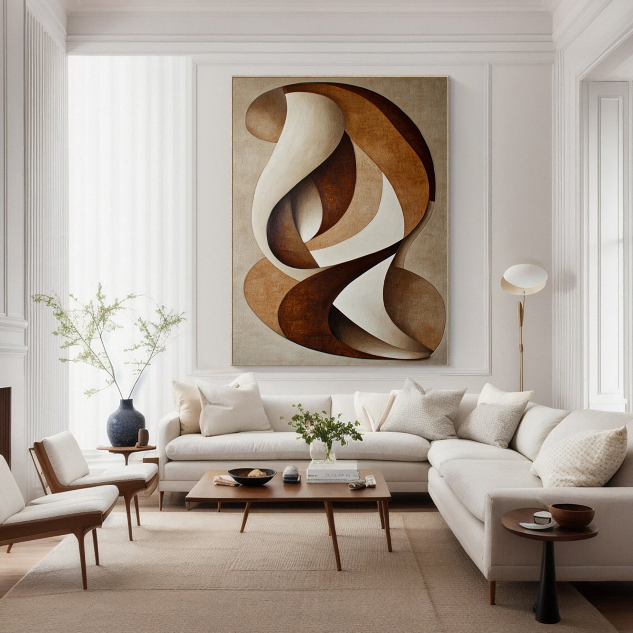 Abstract Dance: Swirling Rhythms in Warm Neutral Hues #BGA 297