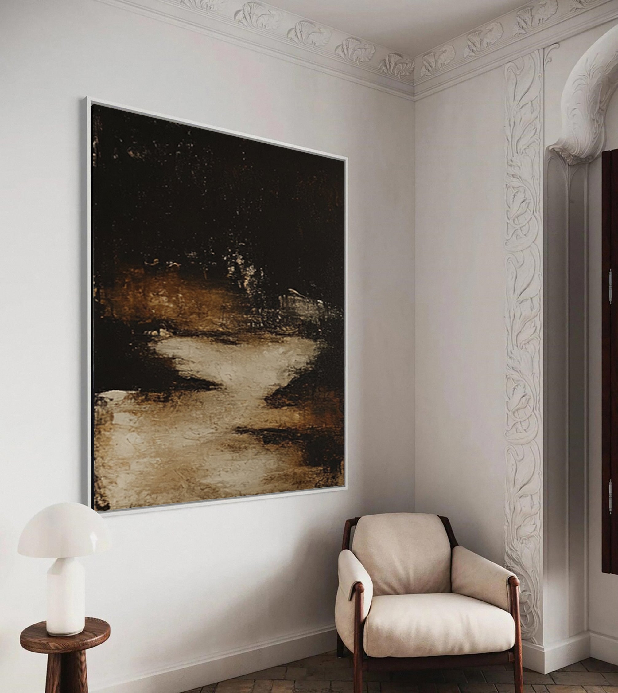 Abyssal Echoes Dark Abstract Wall Art #WS 039